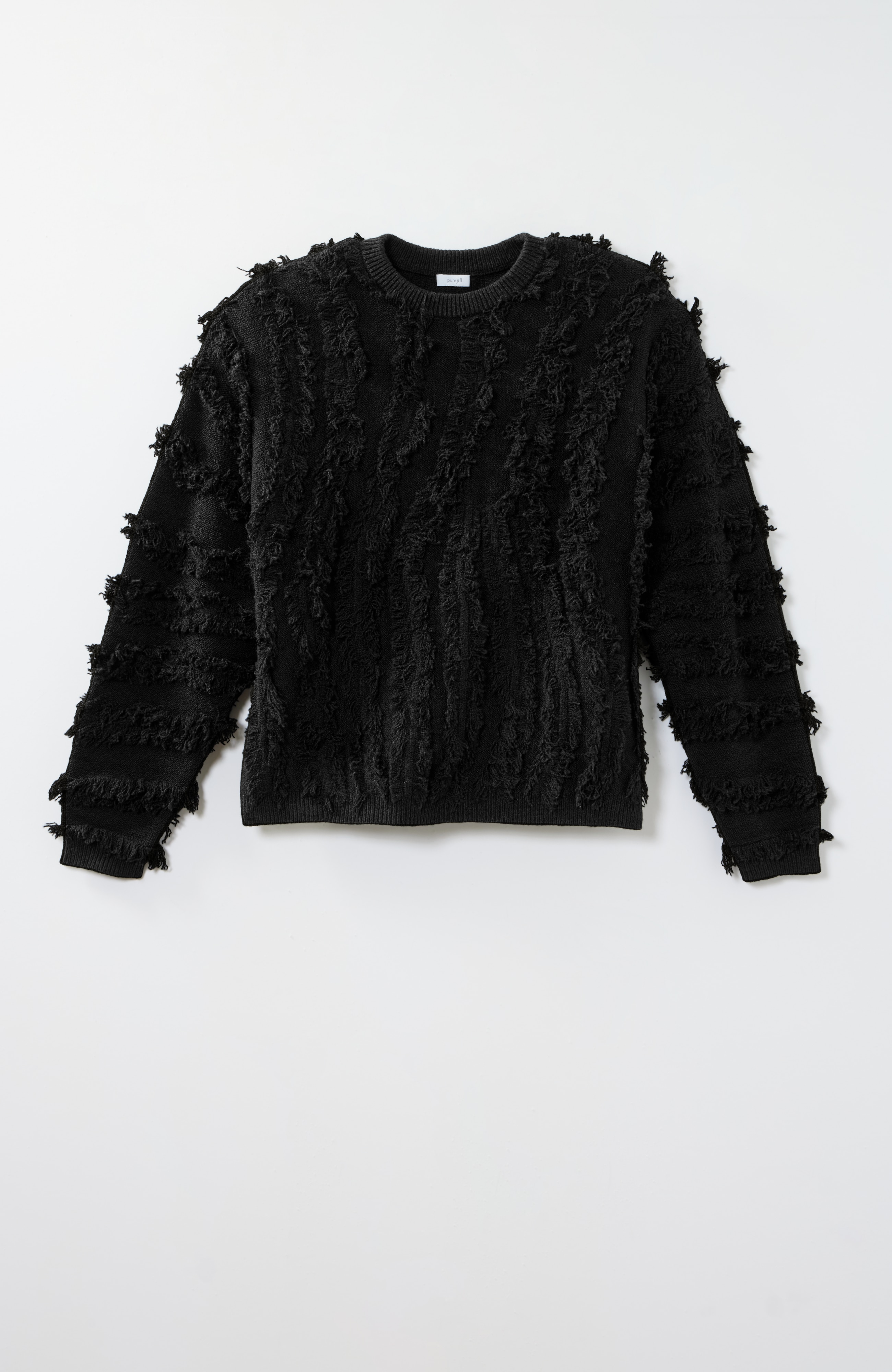 Pure Jill Fringed Jacquard Sweater