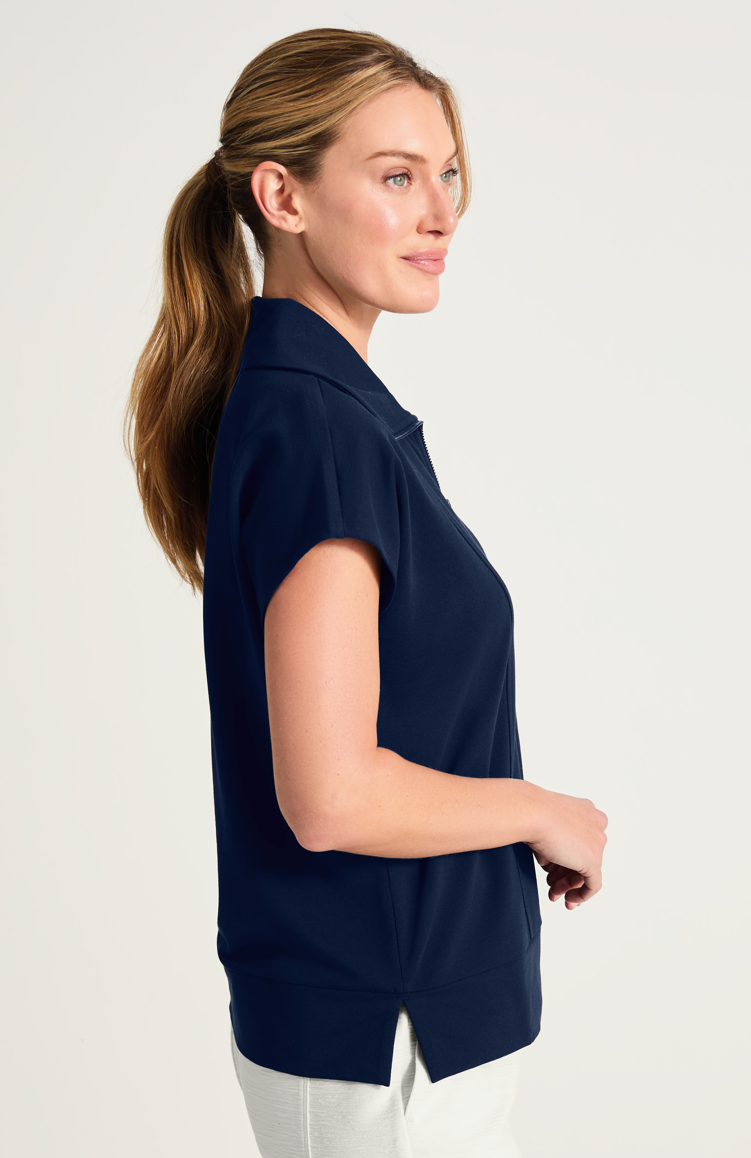 fit french terry half-zip