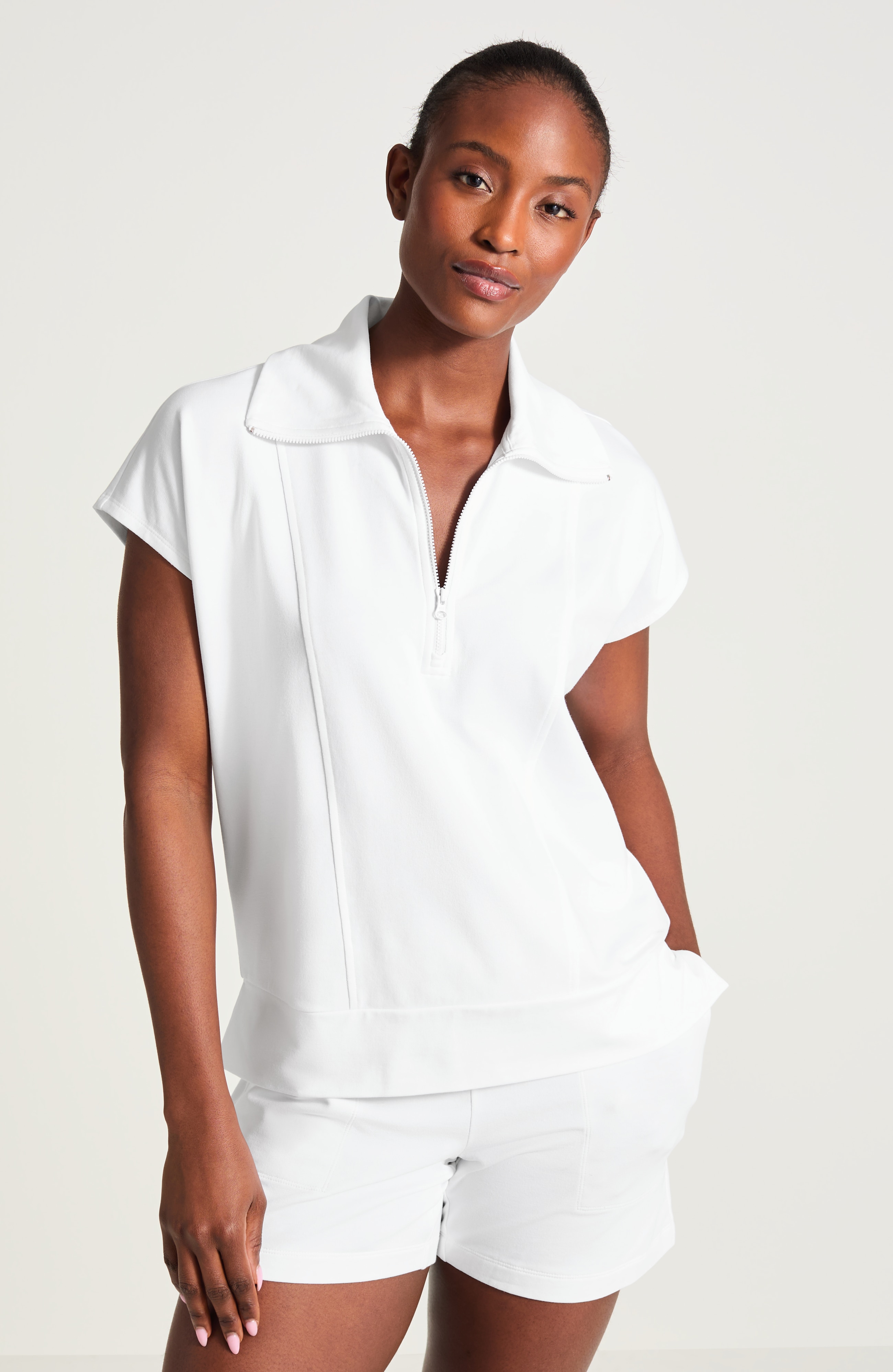 【TODAYFUL】Half Zip Rompers Fit French Terry Half-Zip | JJill