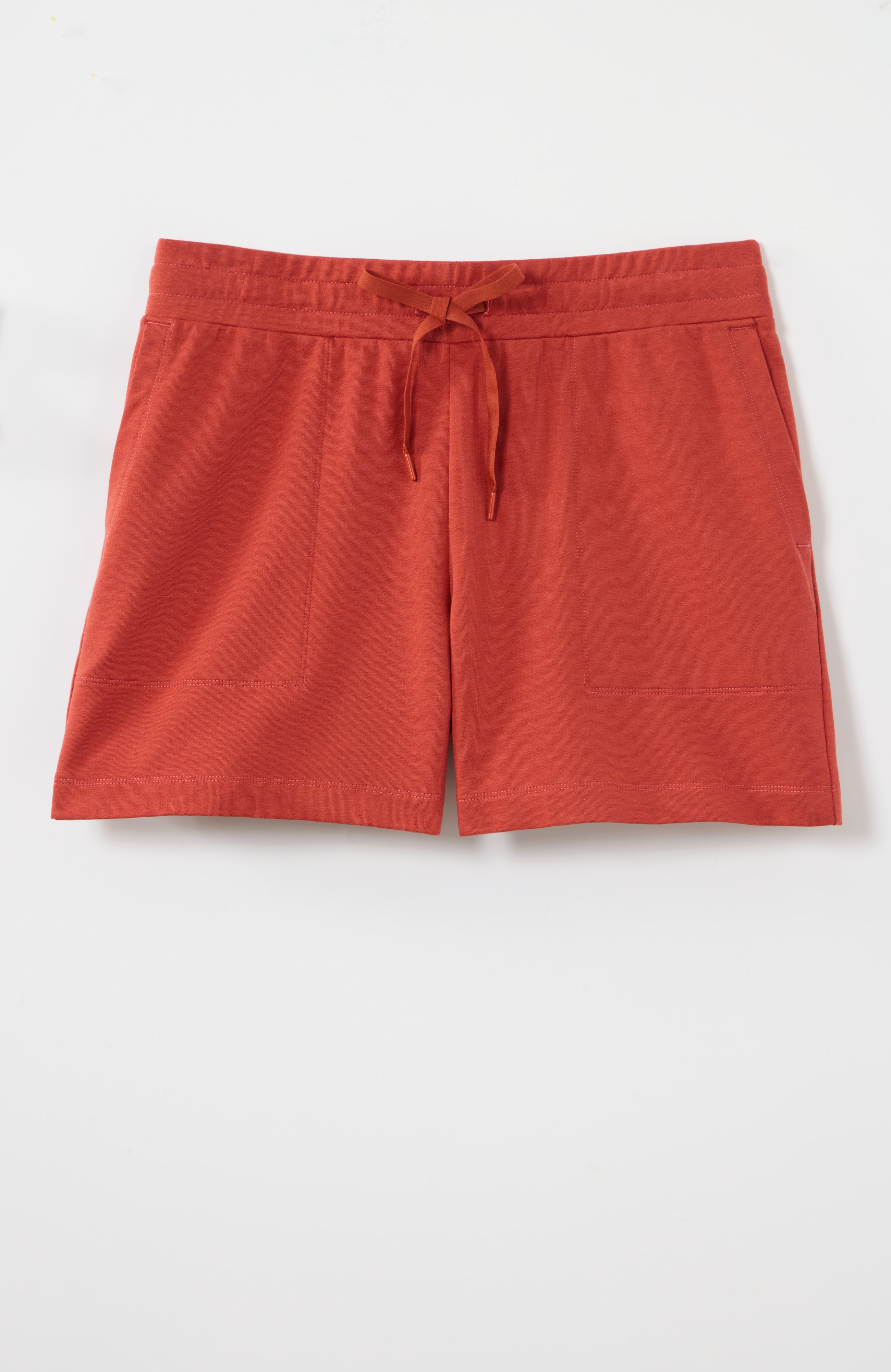 fit french terry tie-waist shorts