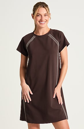 Image for Fit Embroidered Seamed Dress