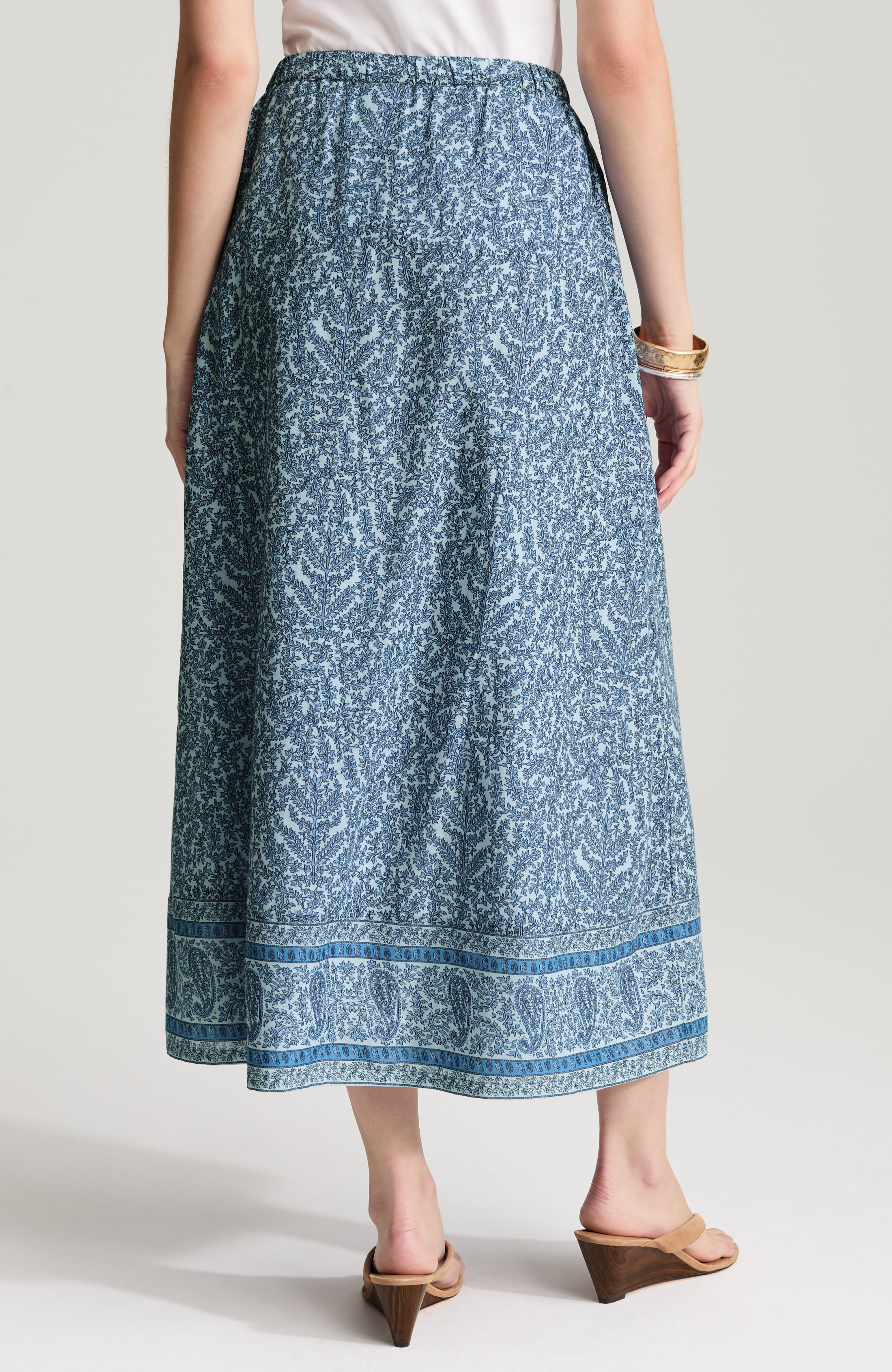 pure jill cotton voile printed skirt
