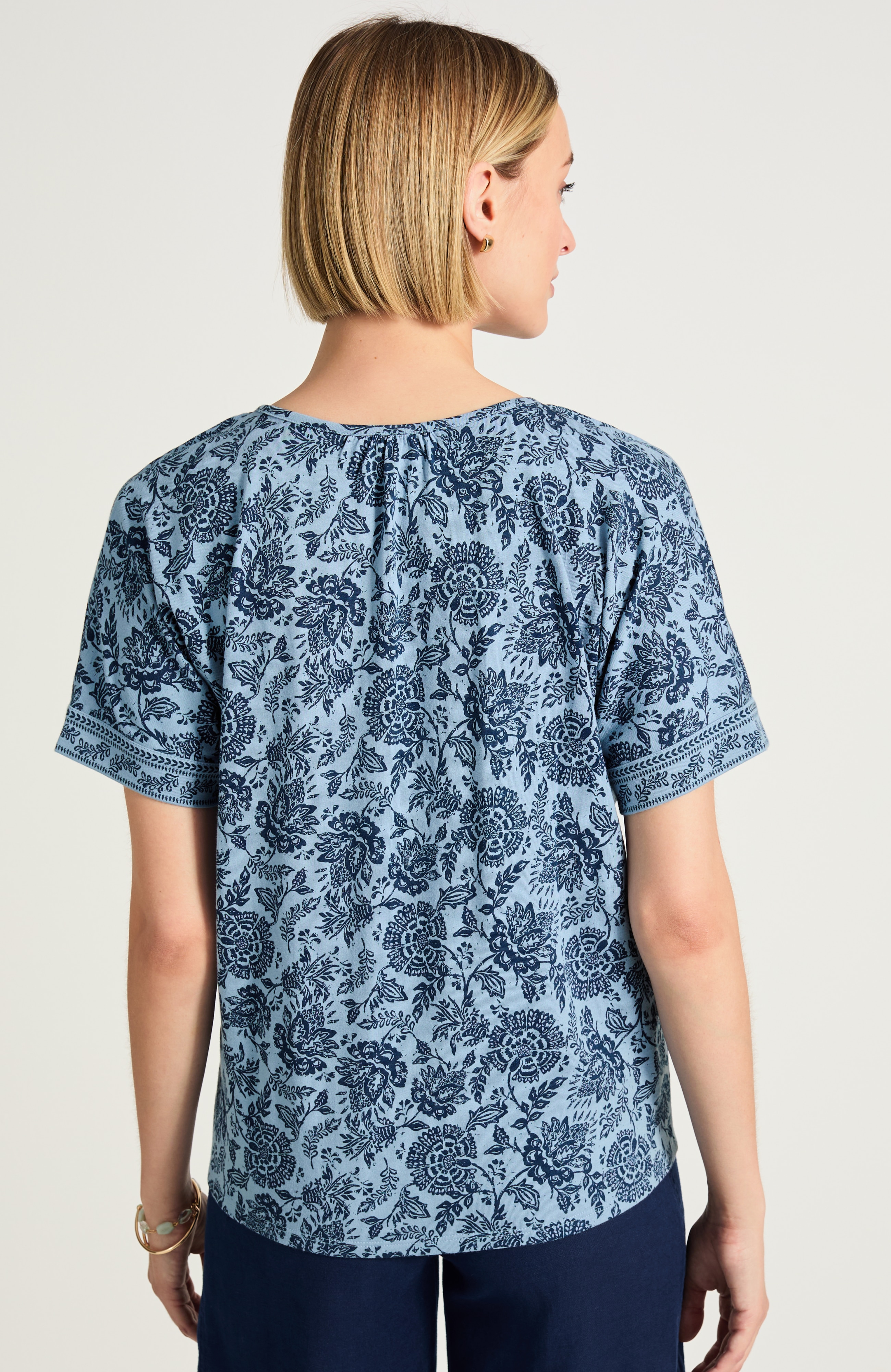 pure jill border-printed tee