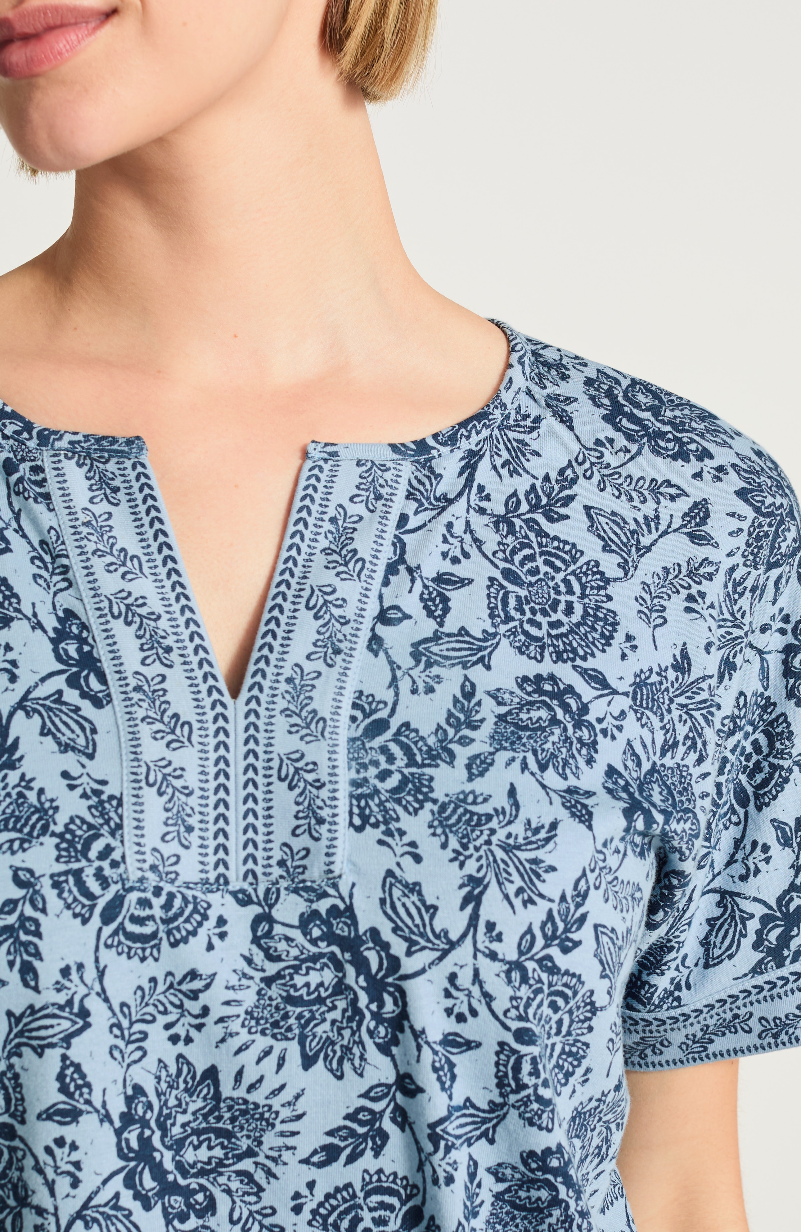 pure jill border-printed tee