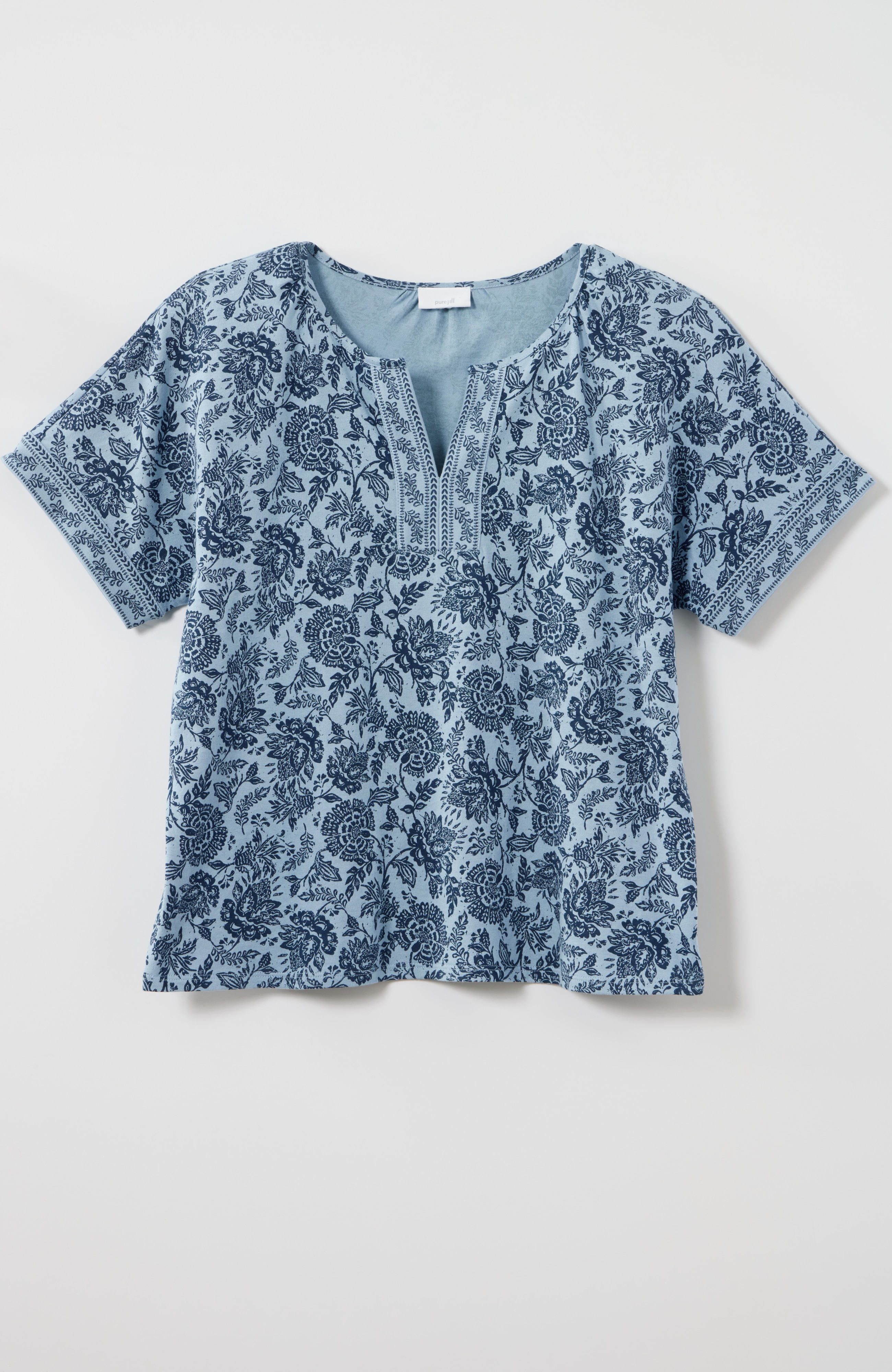pure jill border-printed tee