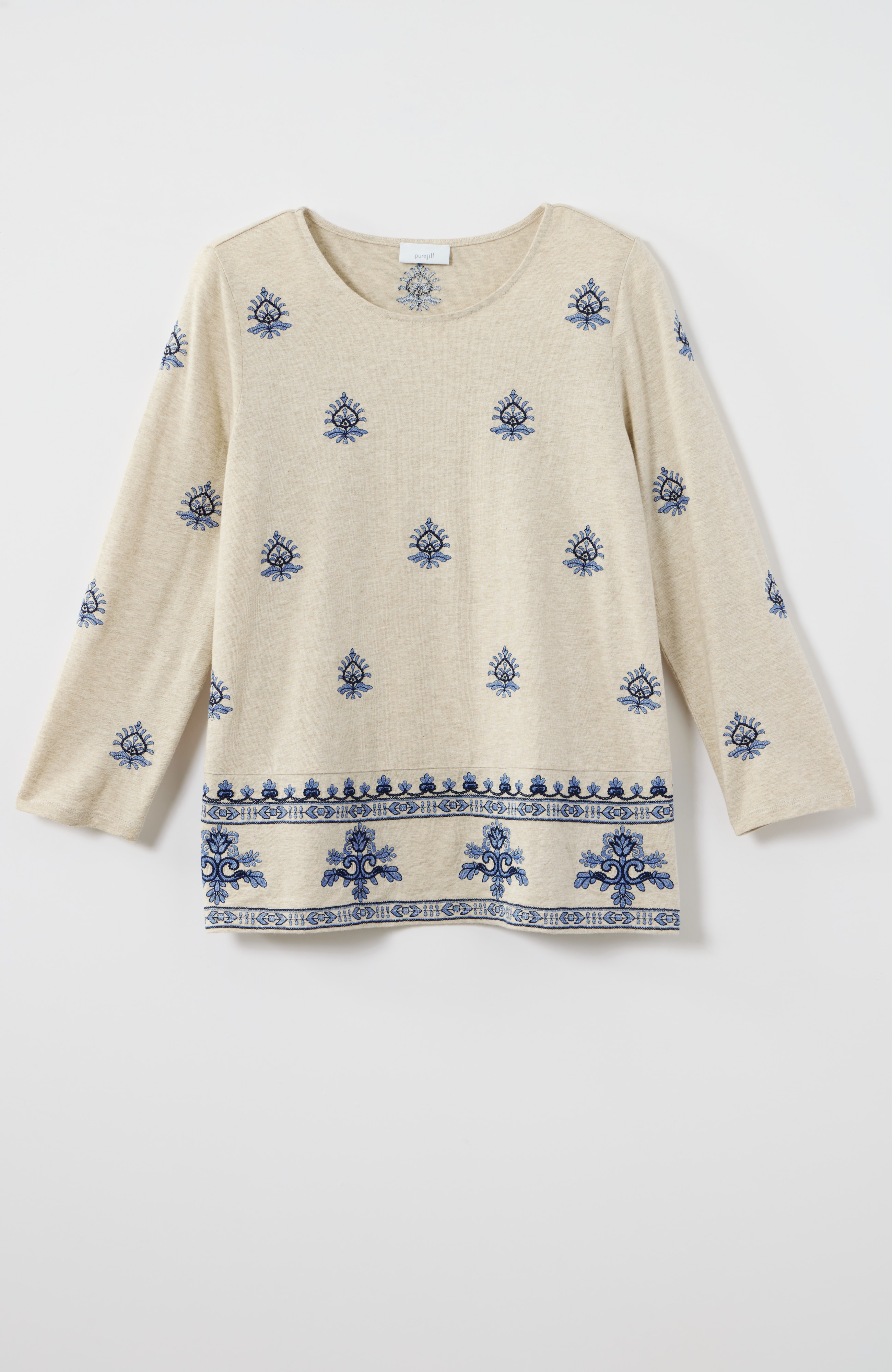 pure jill embroidered tee