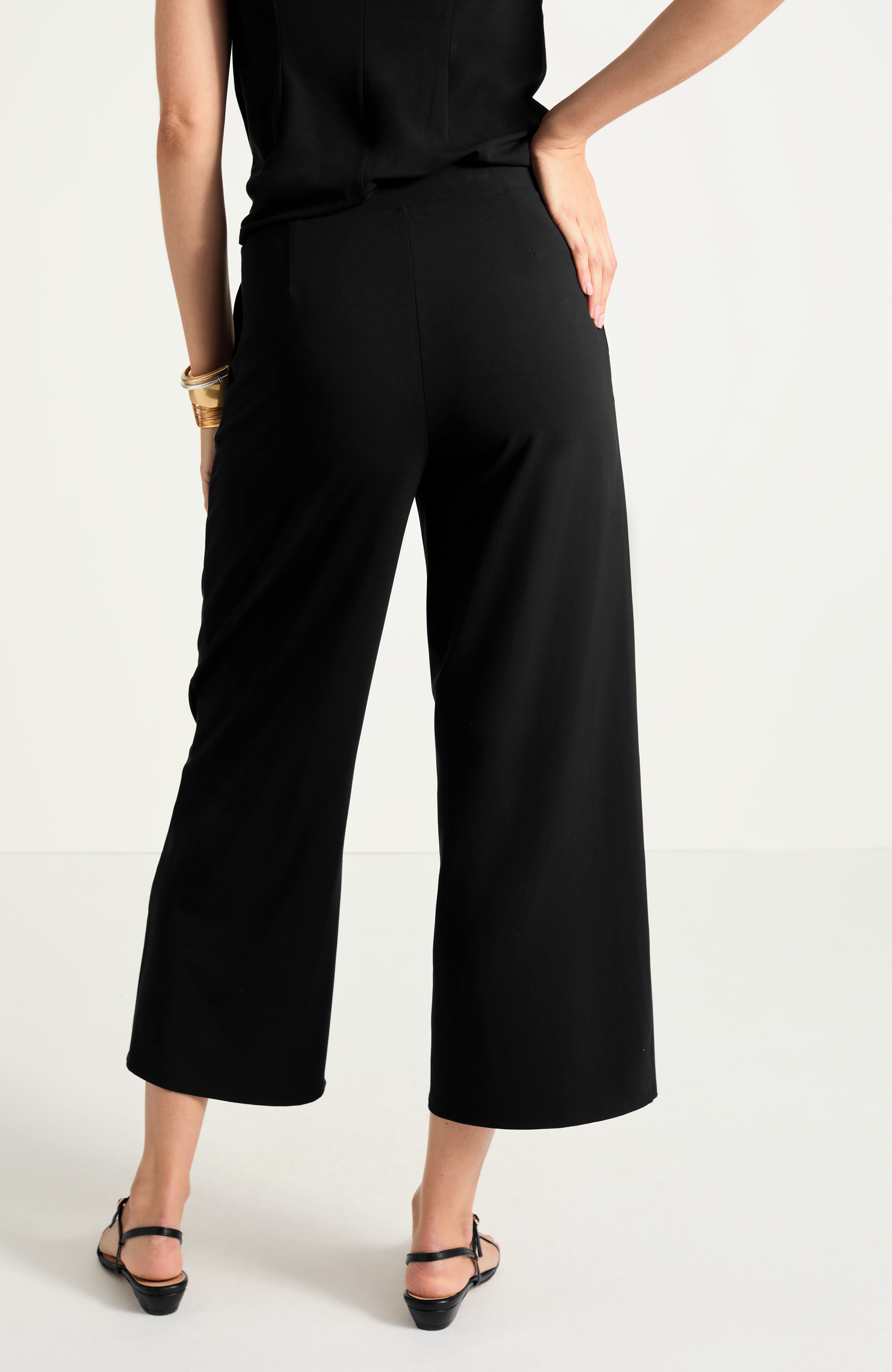 Wearever Pleated Wide-Leg Crops | JJill
