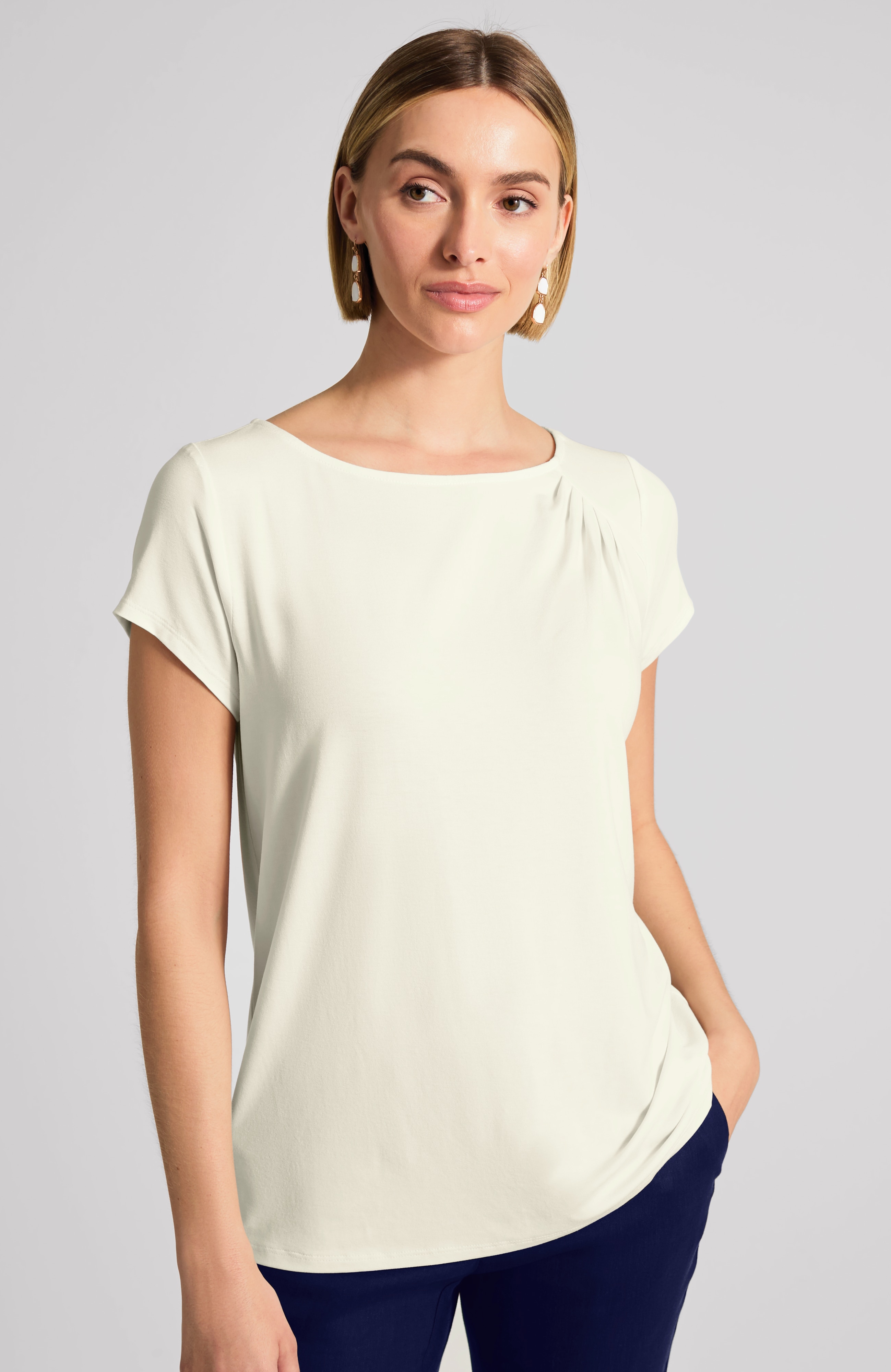 Wearever Pleated-Neckline Top