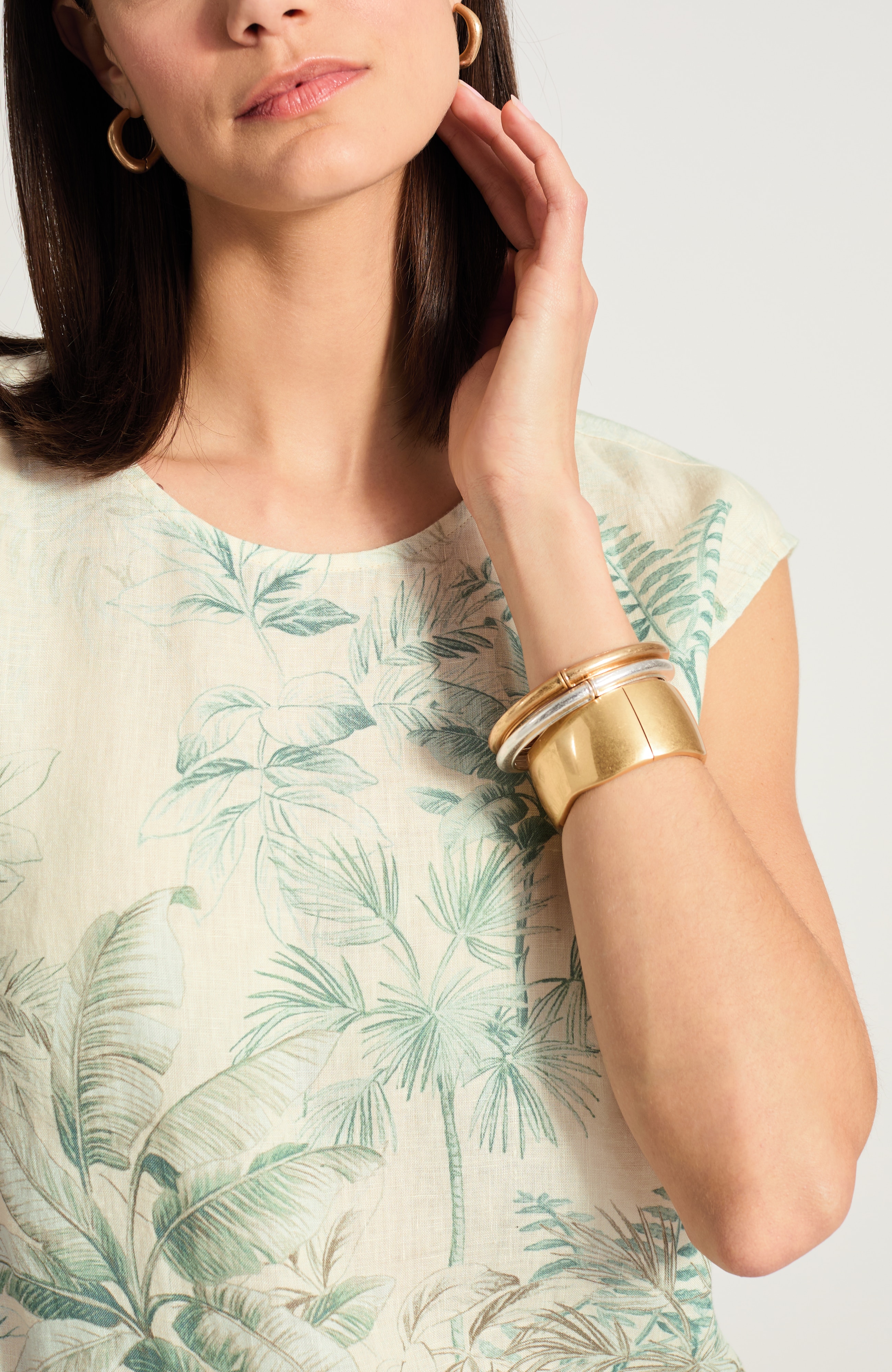 linen printed tee