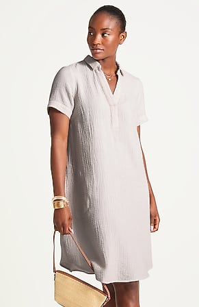 Image for Cotton-Gauze Popover Dress