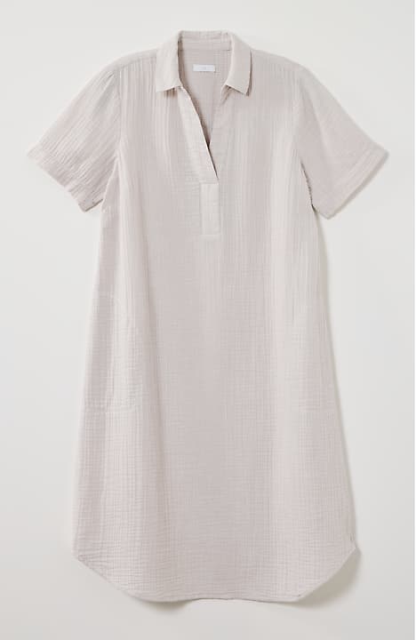 short sleeve gauze popover dress COTTON-GAUZE POPOVER DRESS
