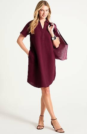 Image for Cotton-Gauze Popover Dress