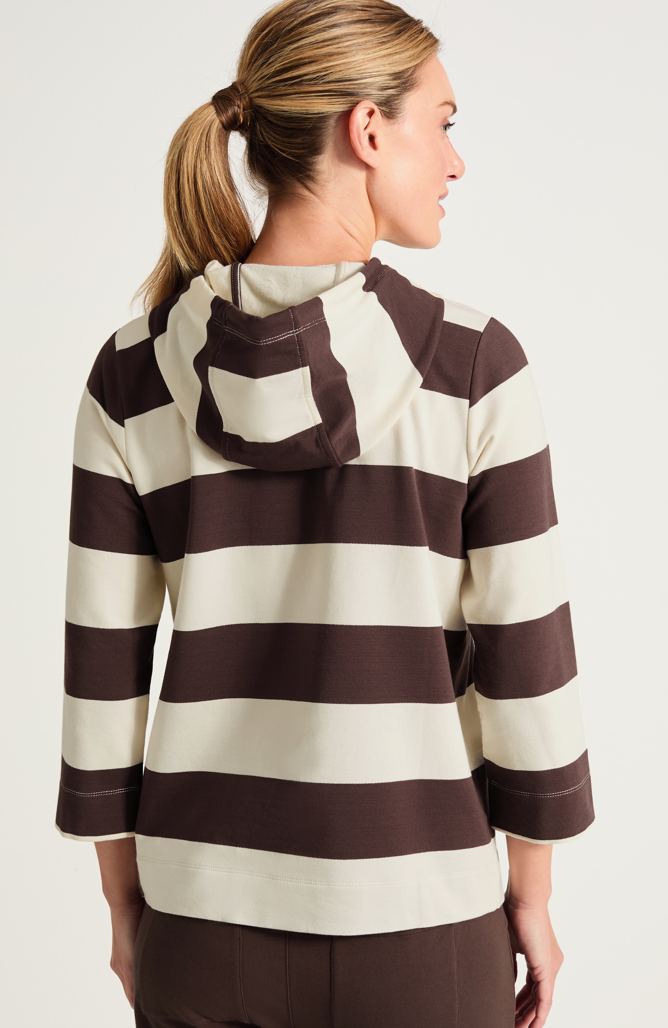 Fit Rugby-Striped Hoodie