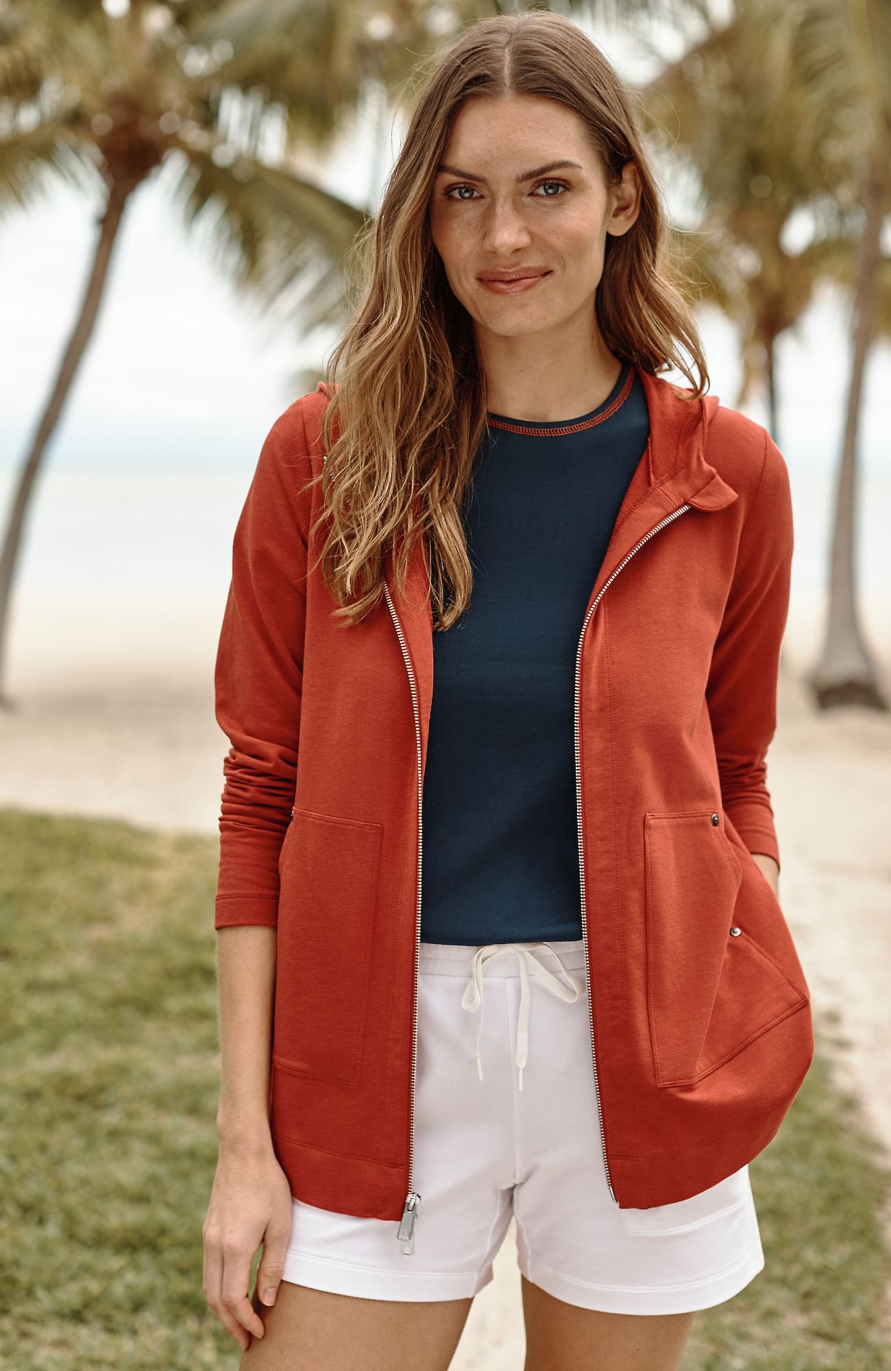Jjill Tall Fit Knit A-line Jacket In Pottery