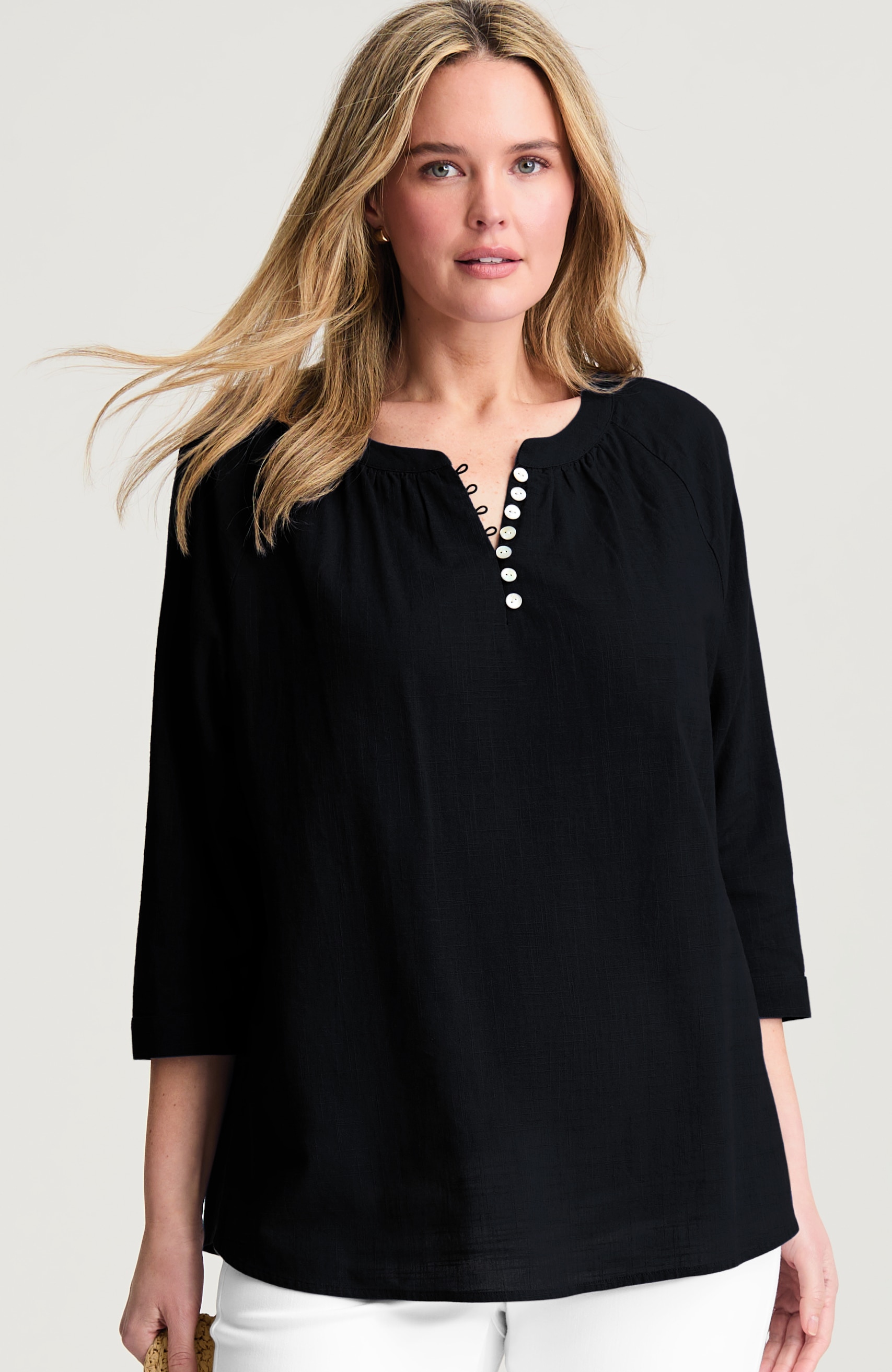 pure jill relaxed popover tunic