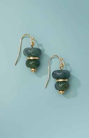 Image for Moss Agate Beaded Earrings