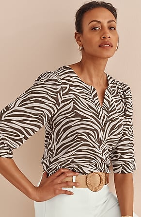 Image for Knit Zebra-Print Top