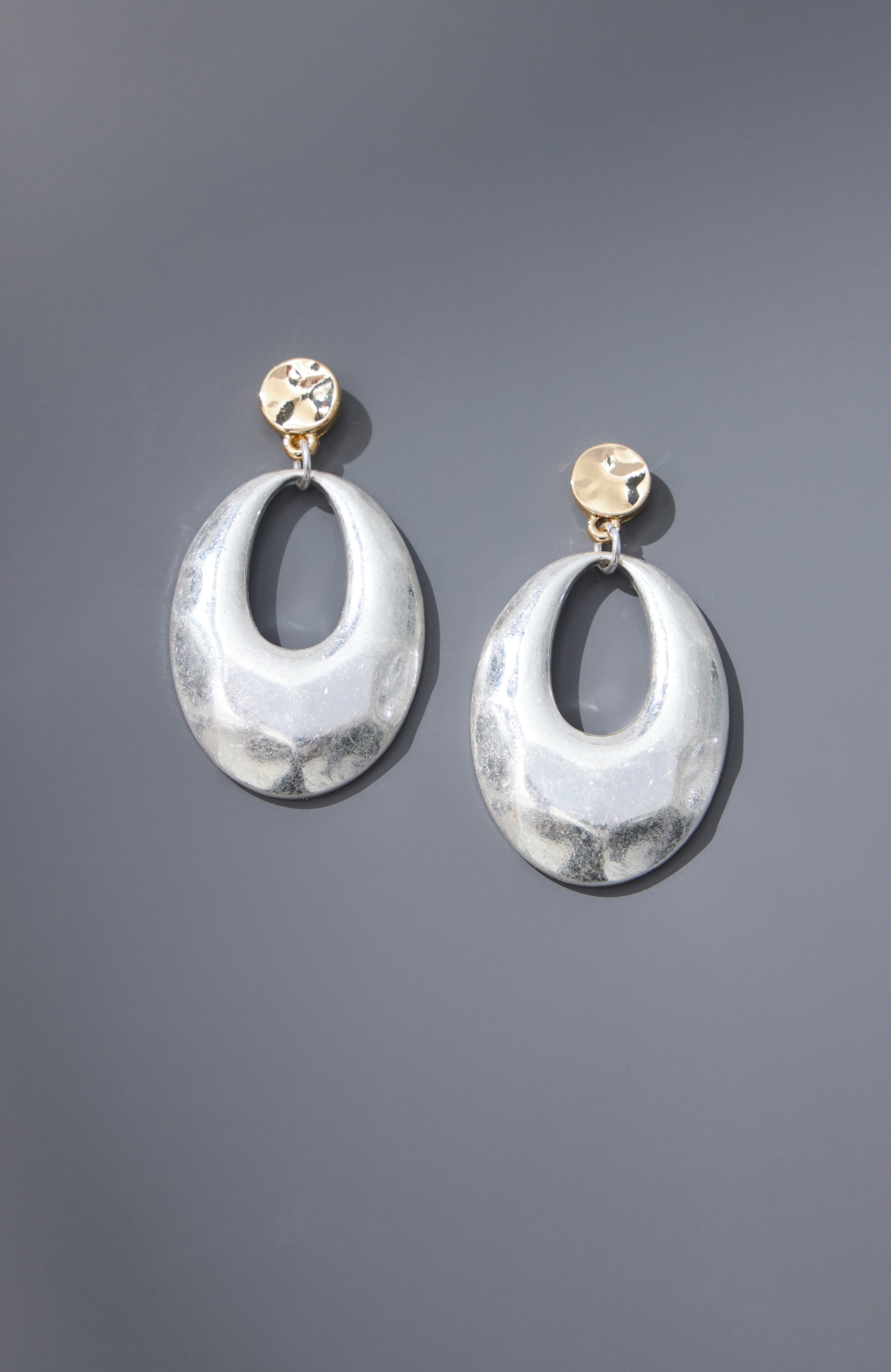 mixed-metal drop earrings