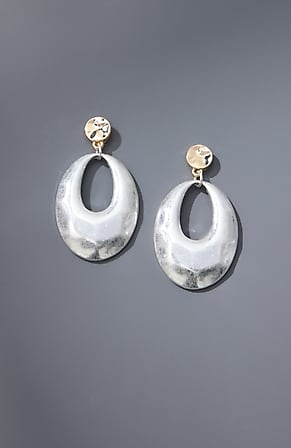Image for Mixed-Metal Drop Earrings