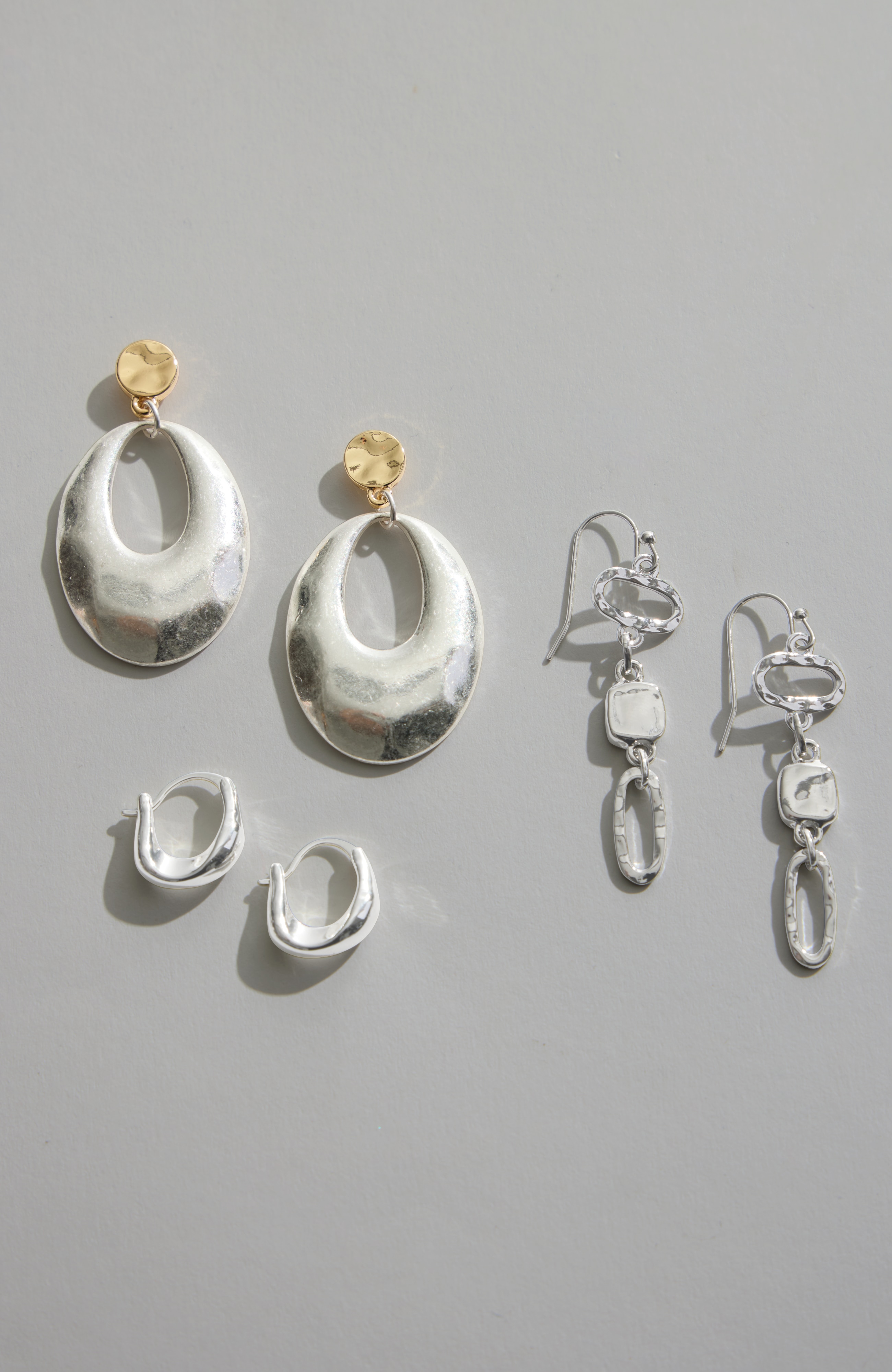 mixed-metal drop earrings