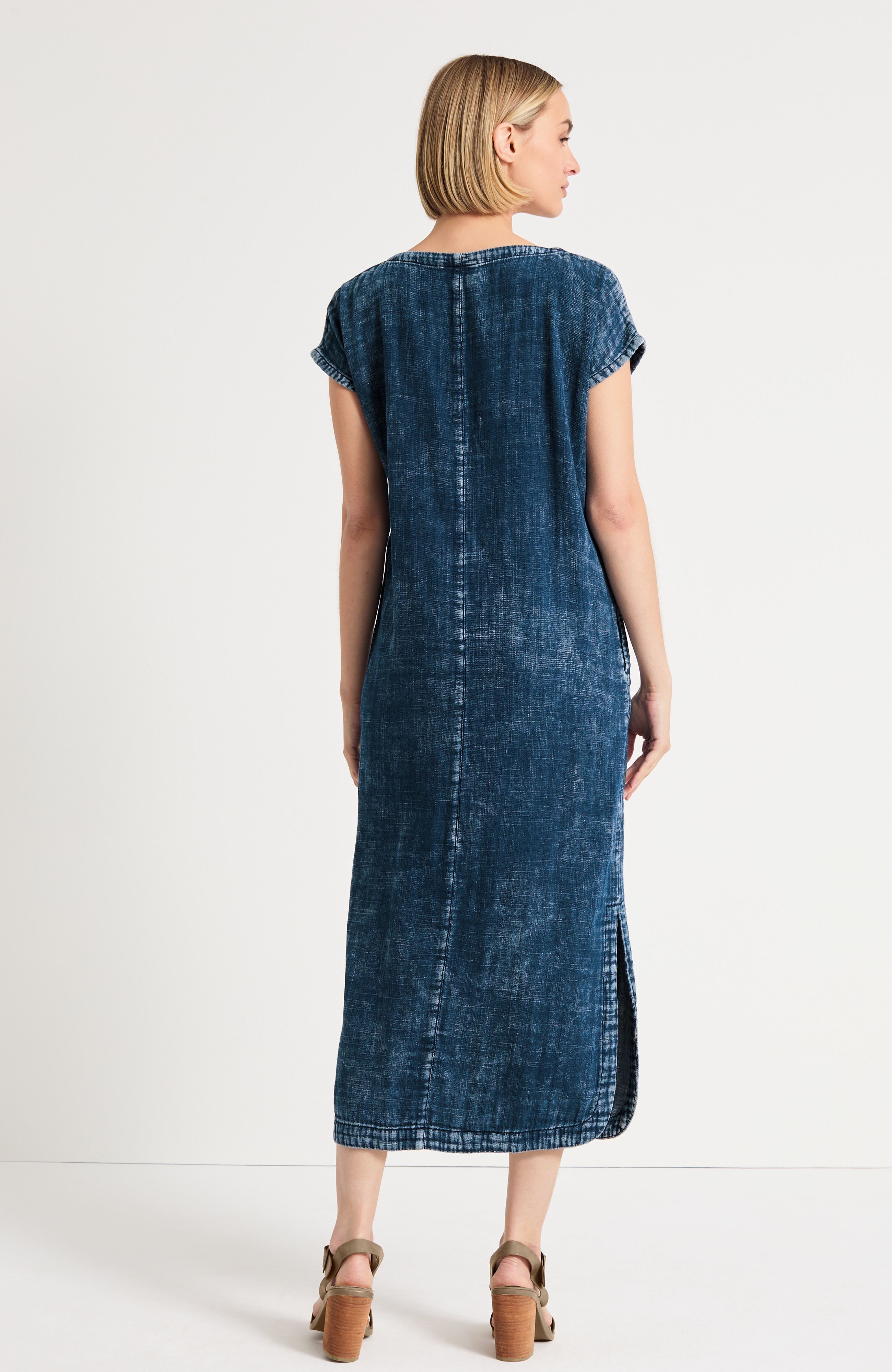 Pure Jill Double-Cloth Indigo Dress