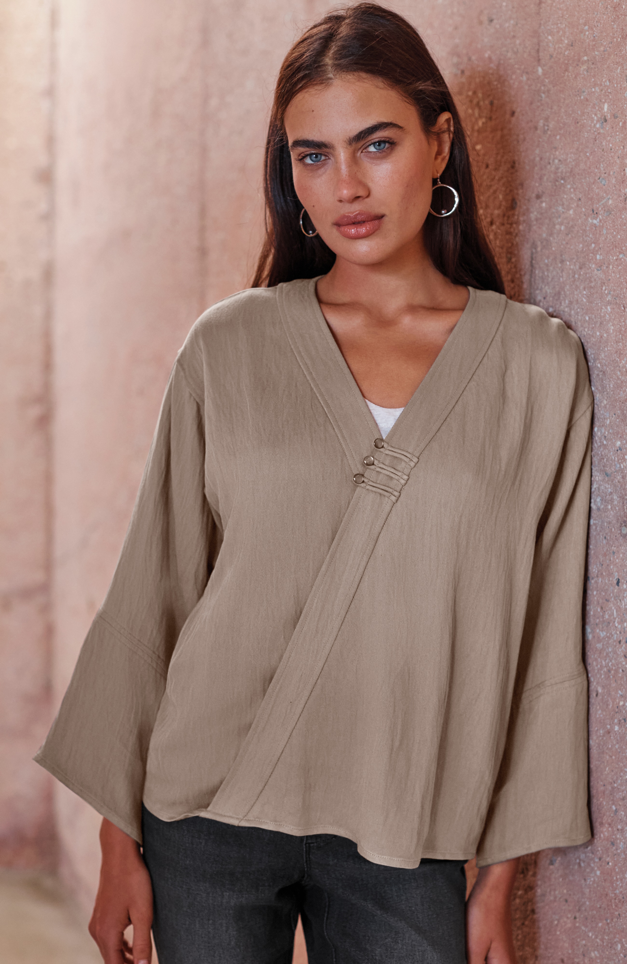 Pure Jill Three-Button Popover Top | J.Jill