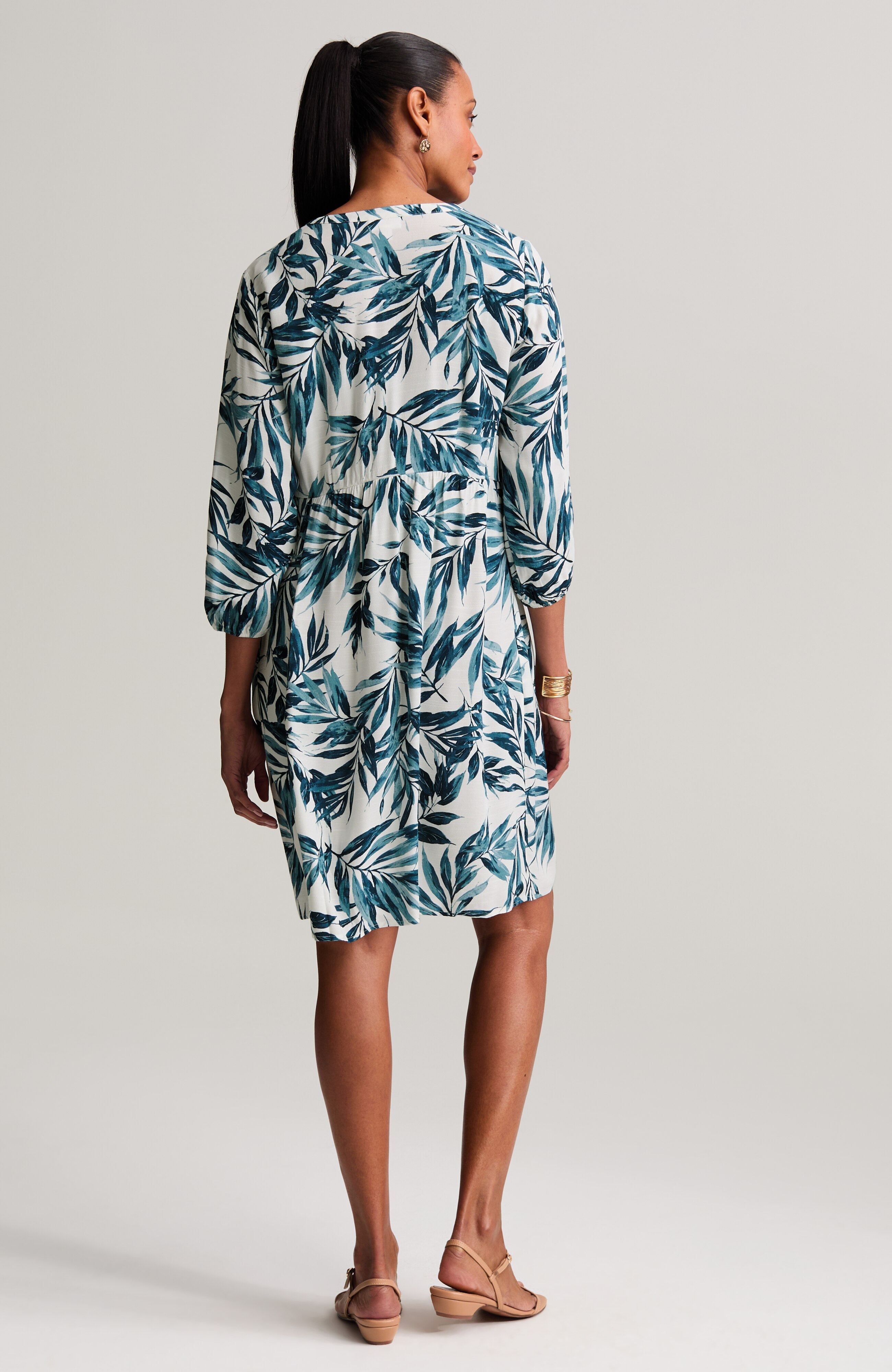 split-neck a-line dress