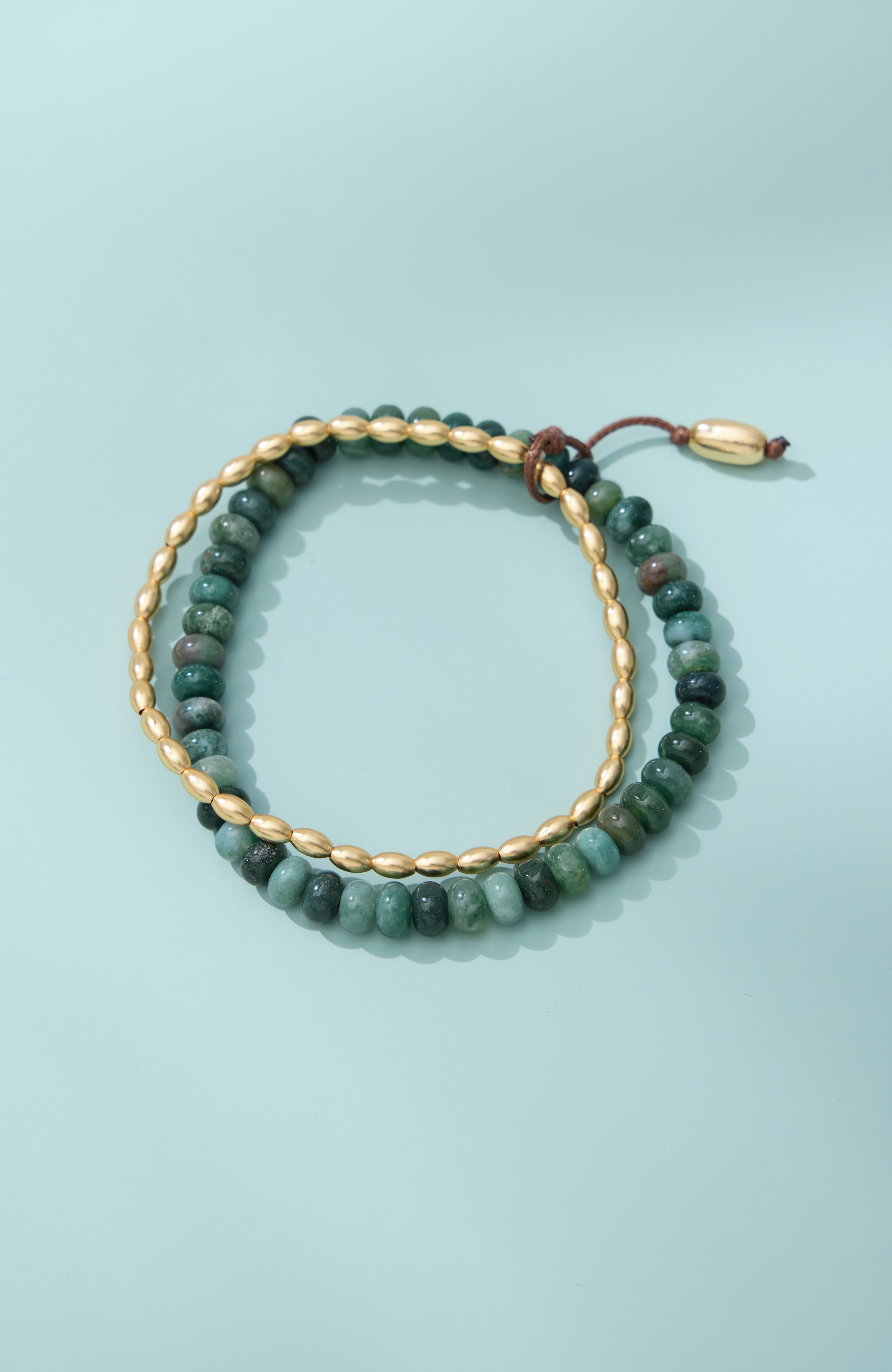 moss agate stretch bracelet