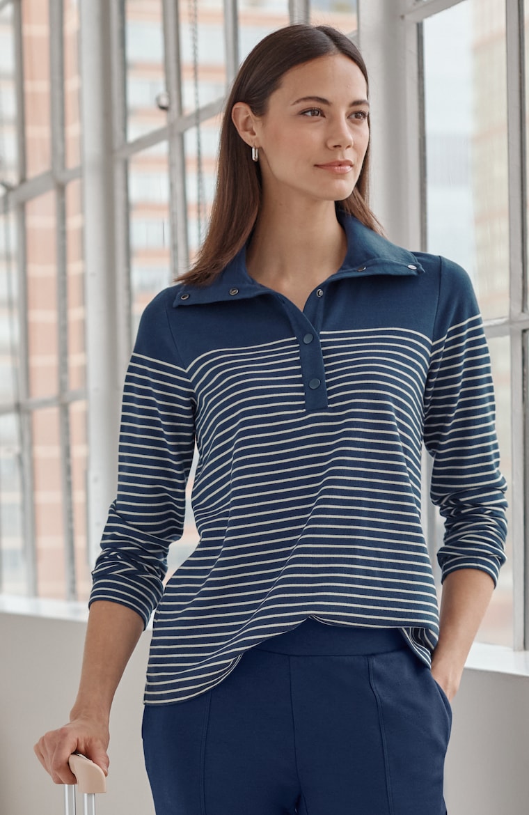 Primary view of the placed-stripe top