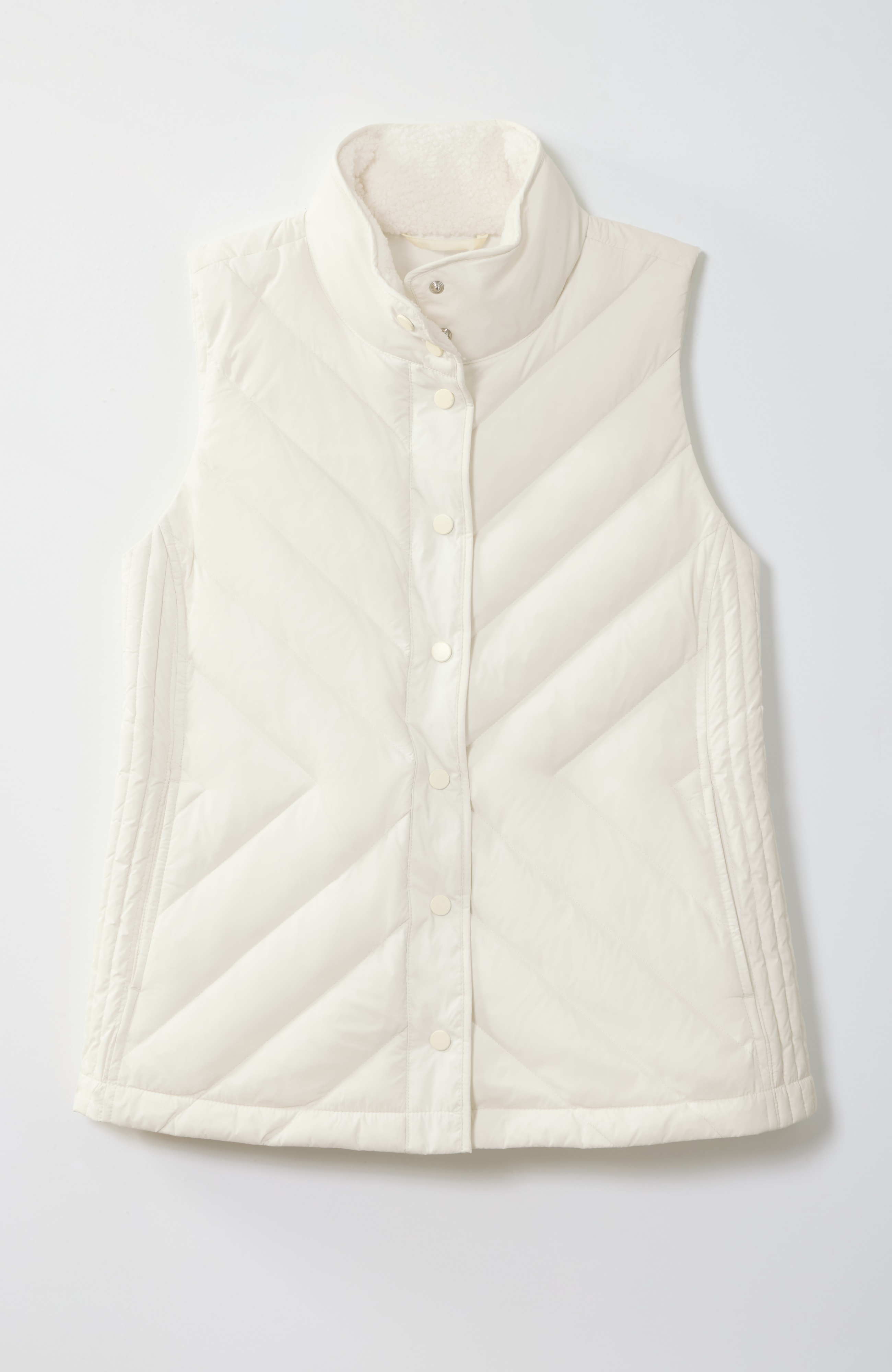 Faux Sherpa-Collar Down Vest