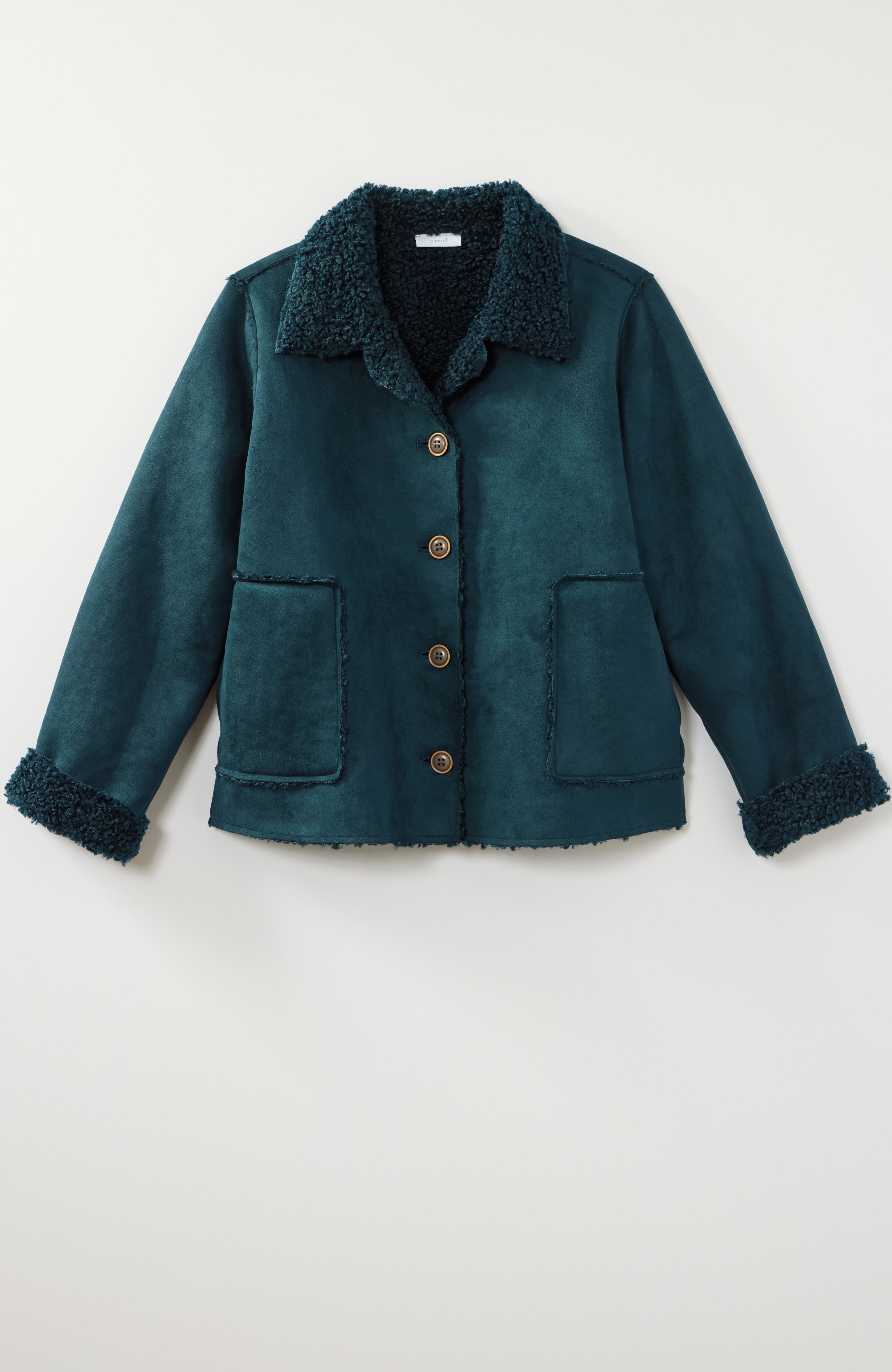 Pure Jill Faux-Suede and Sherpa Jacket