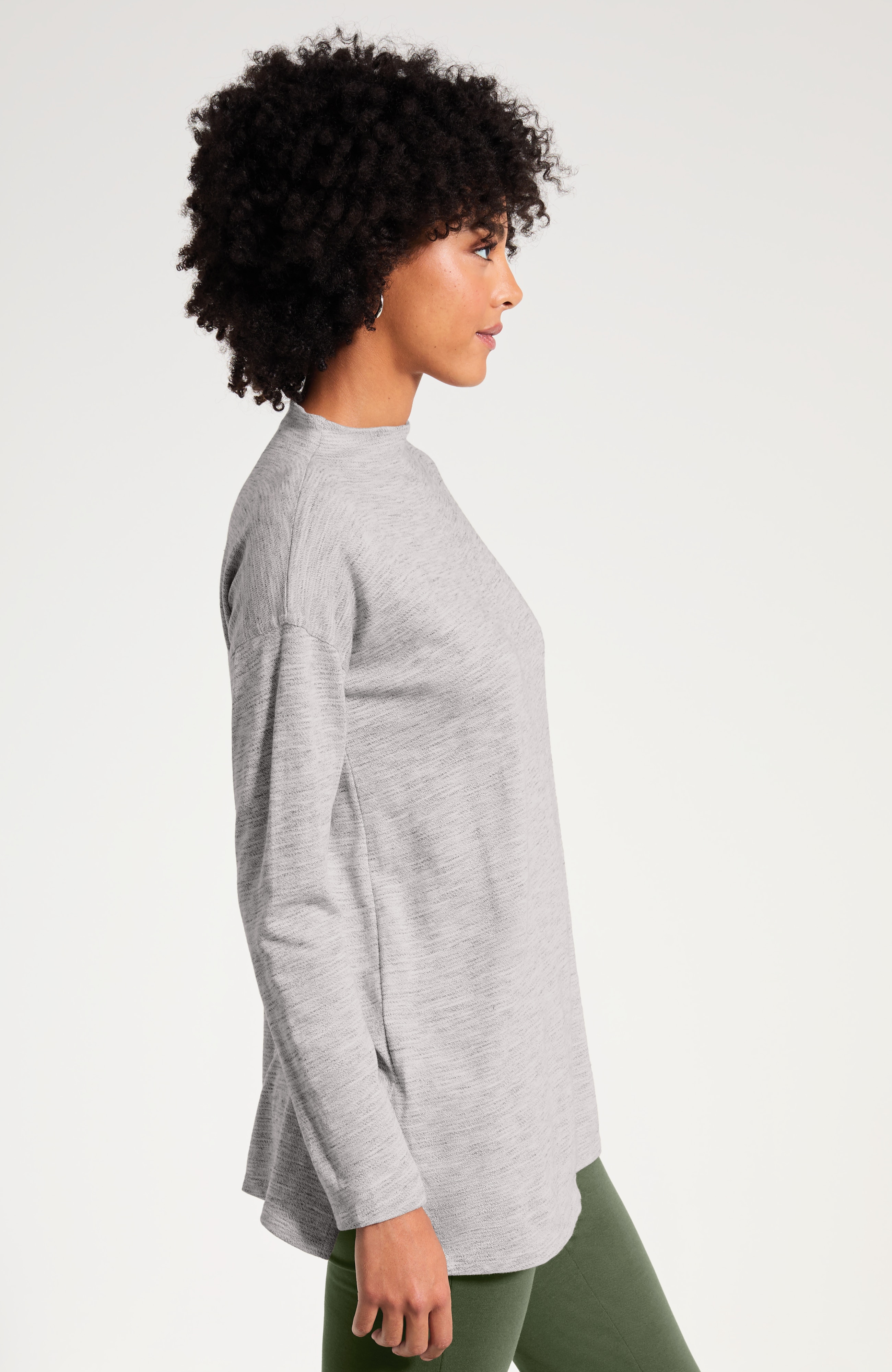 Pure Jill Marled Funnel-Neck Tunic