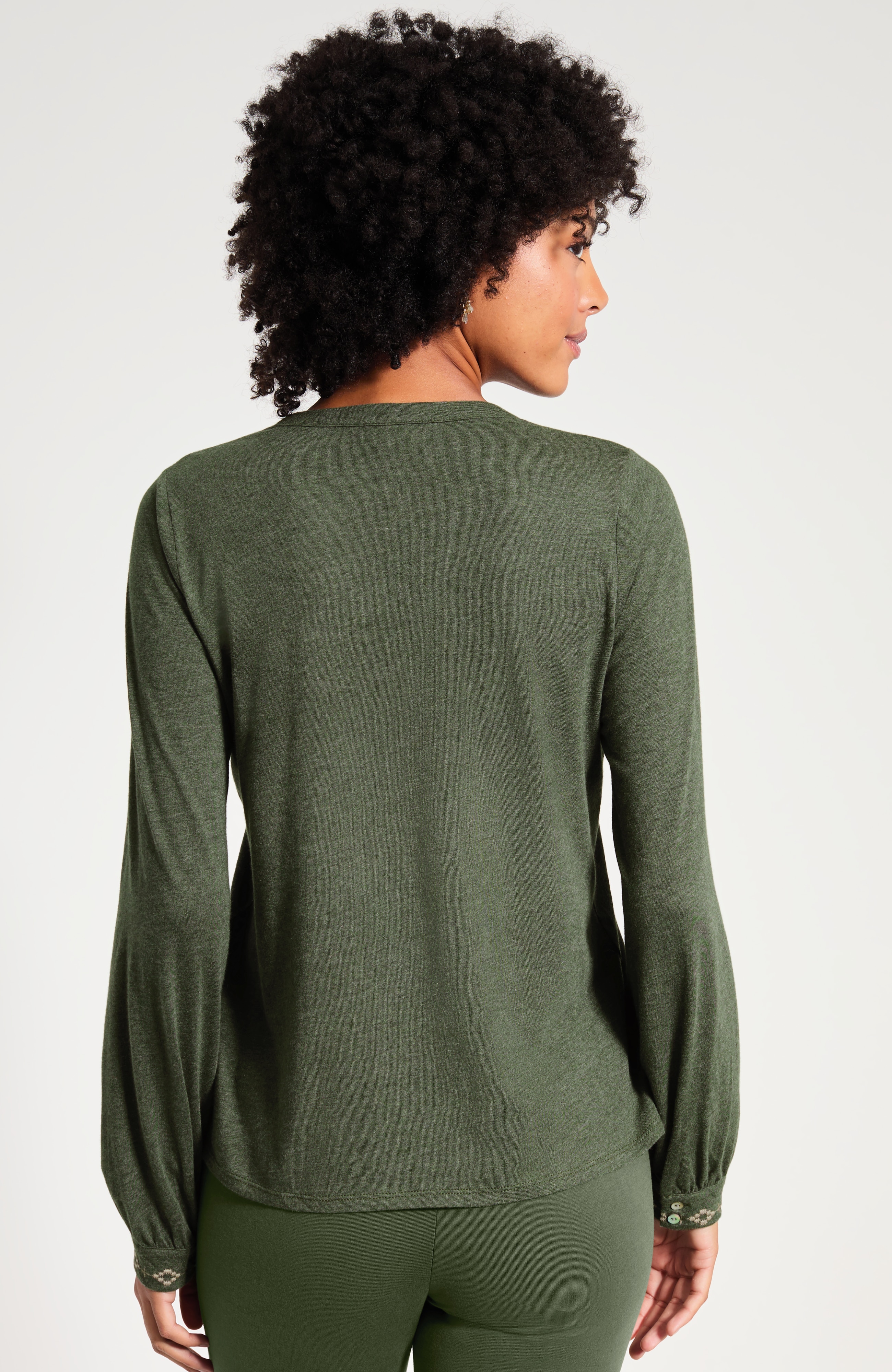Pure Jill Embroidered Bib Blouse