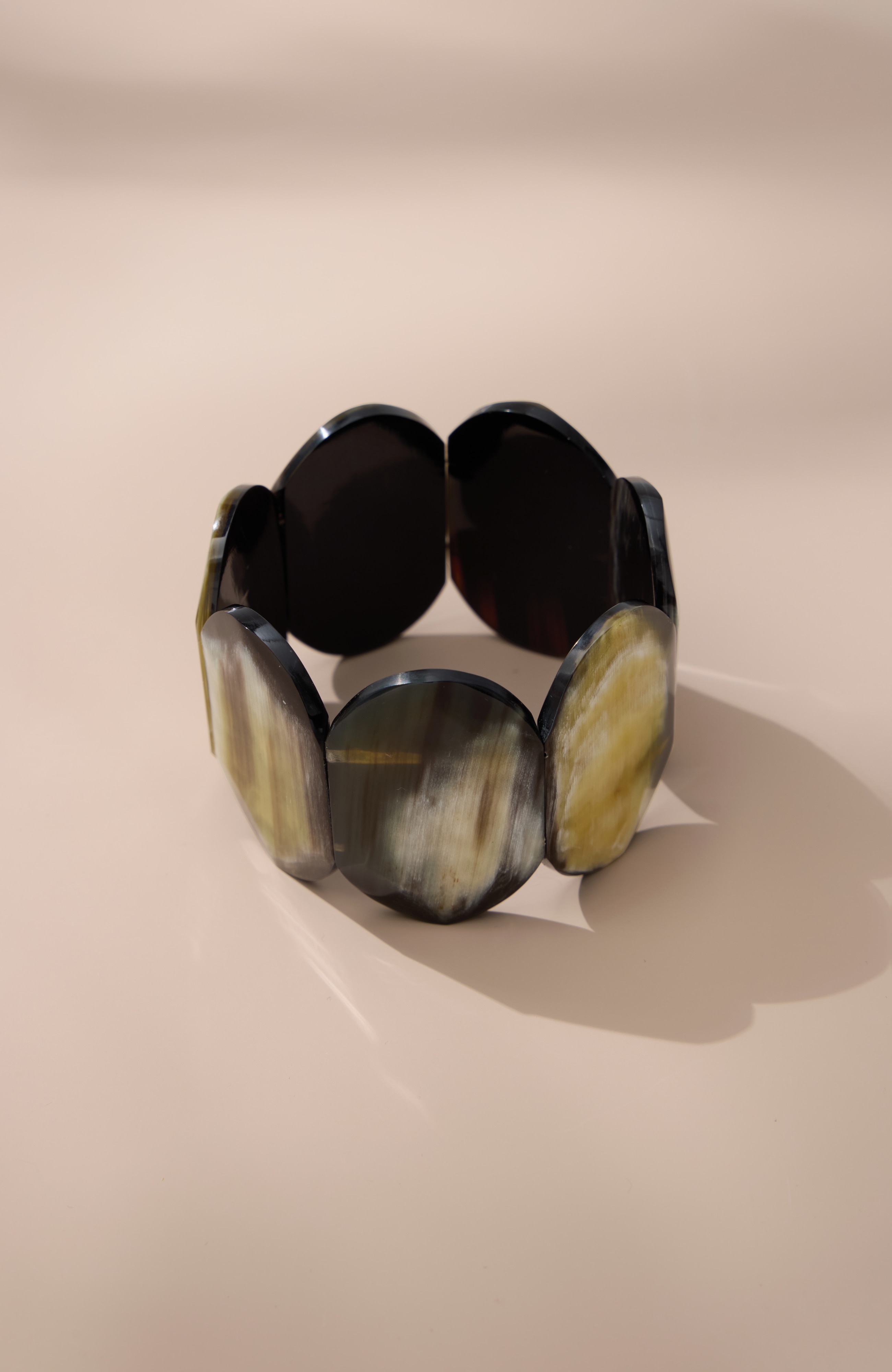 horn beaded stretch bracelet