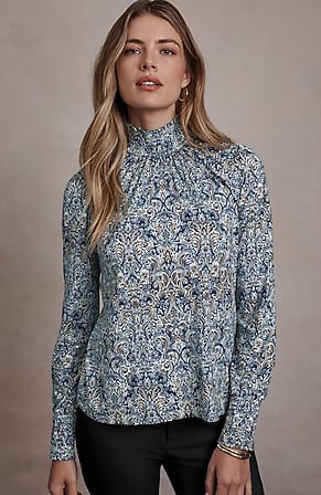 Image for Printed Smocked Top