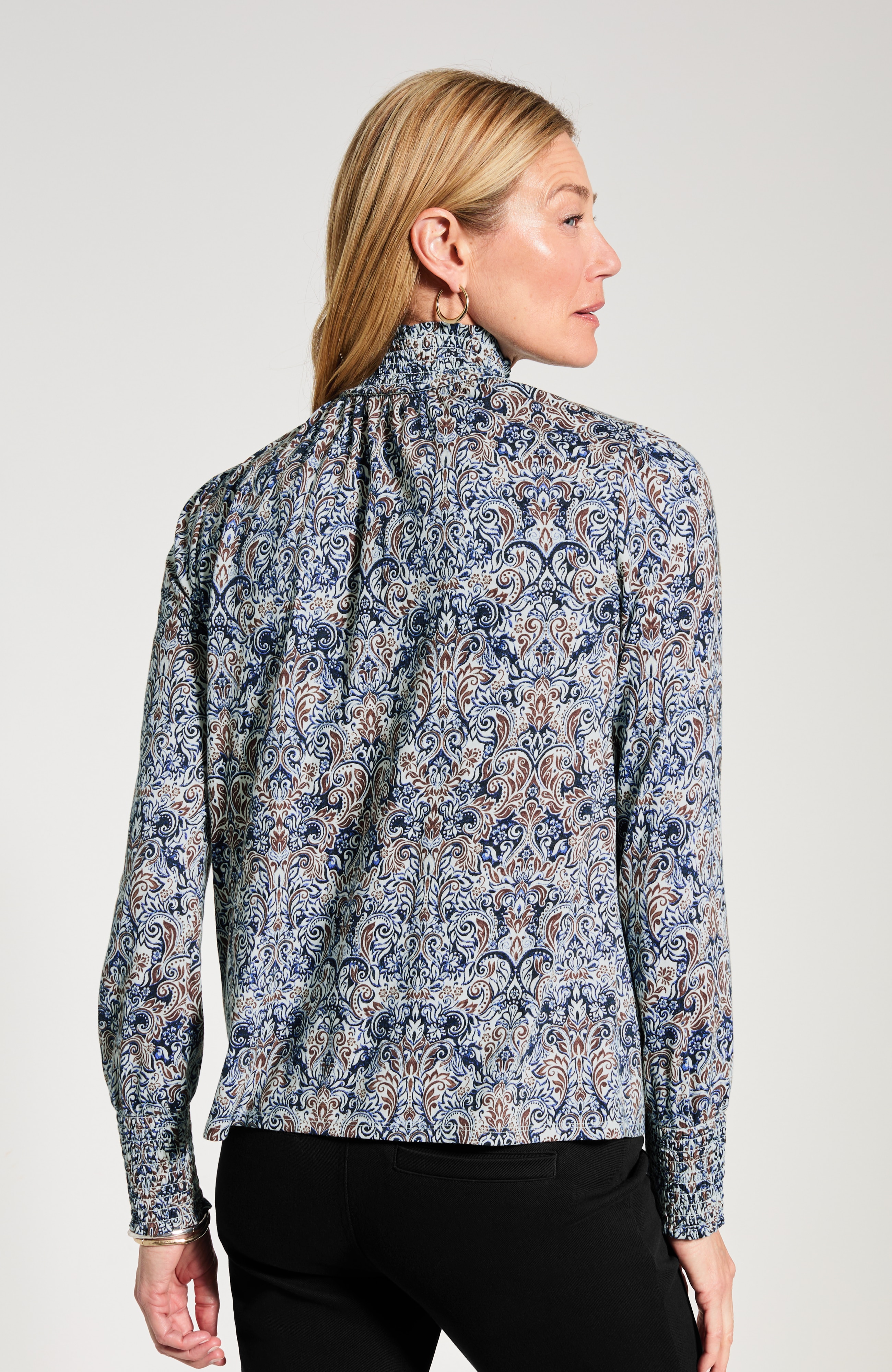 Printed Smocked Top