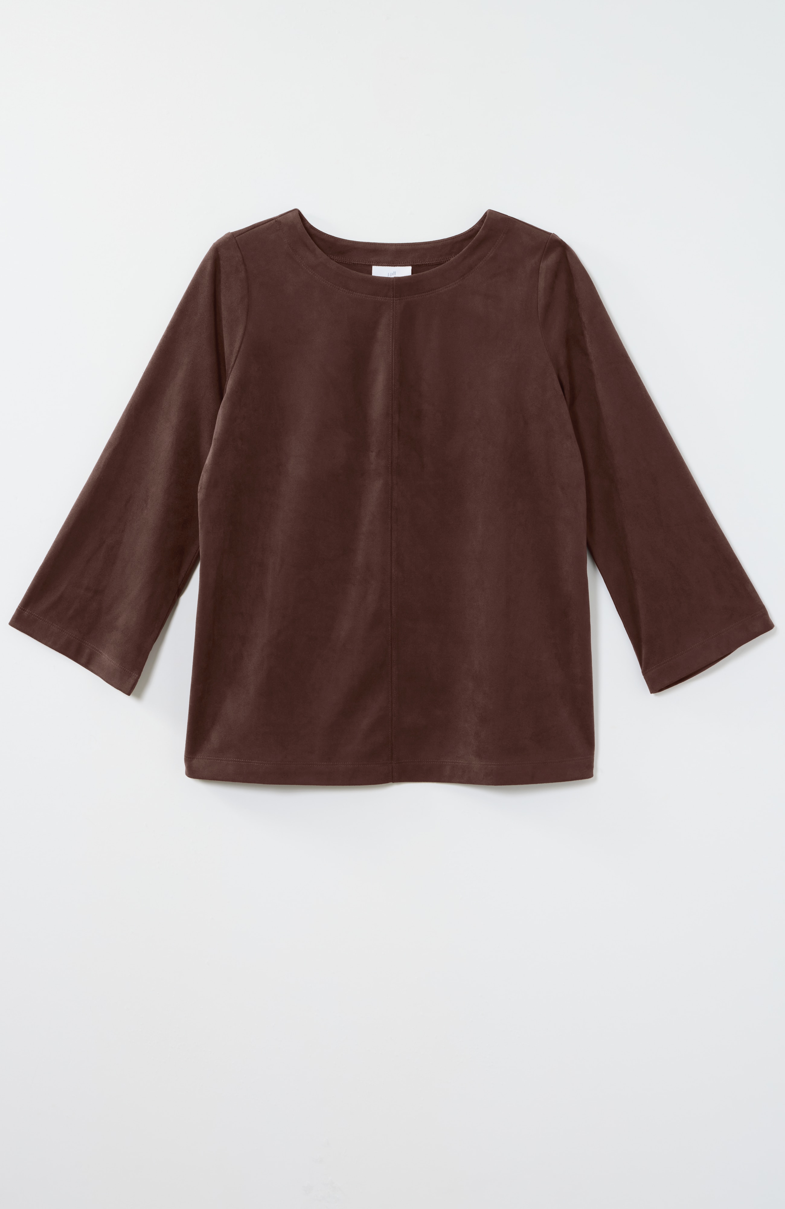 Faux-Suede Seamed Tee