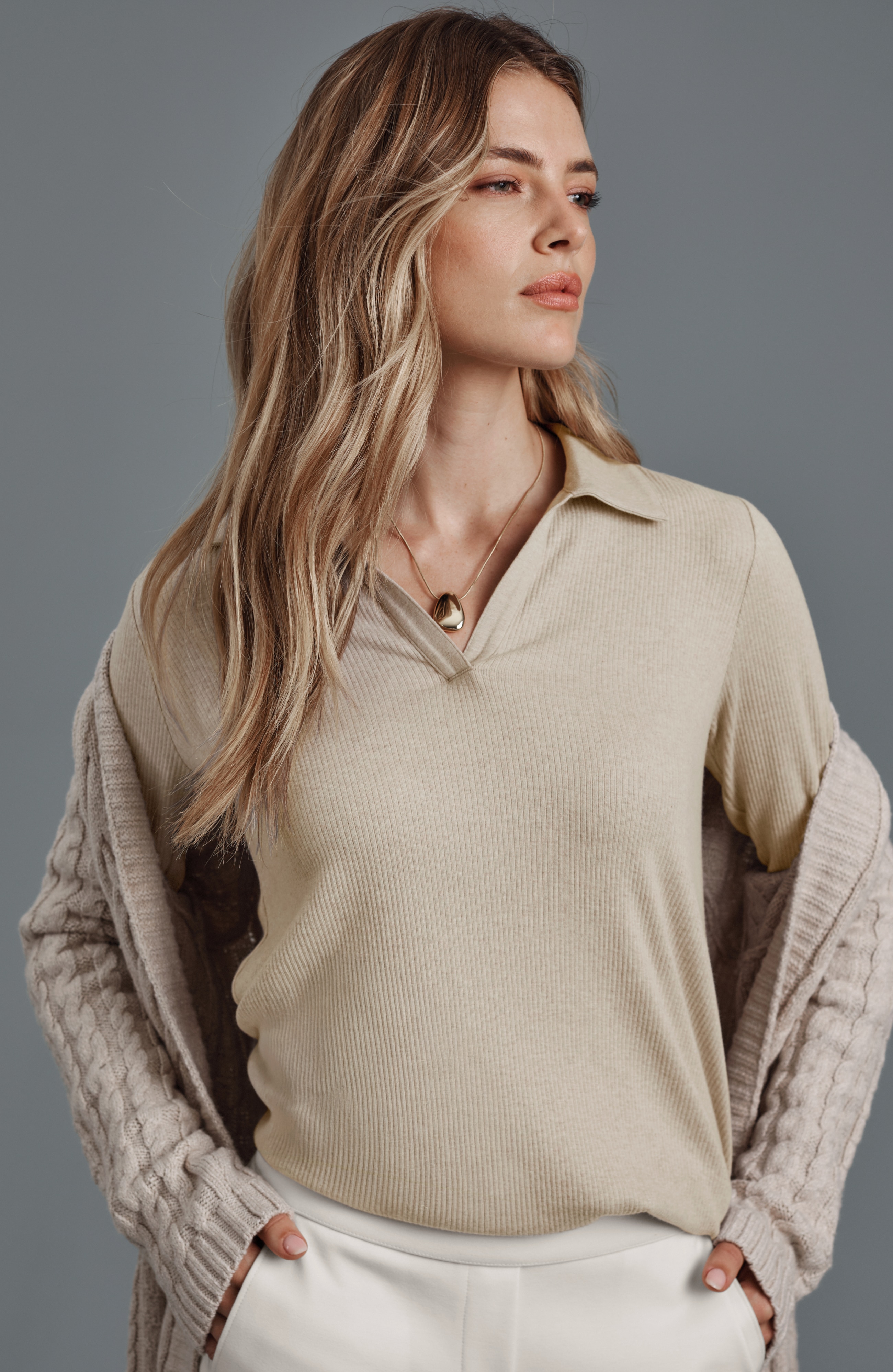 Knit Collared Top