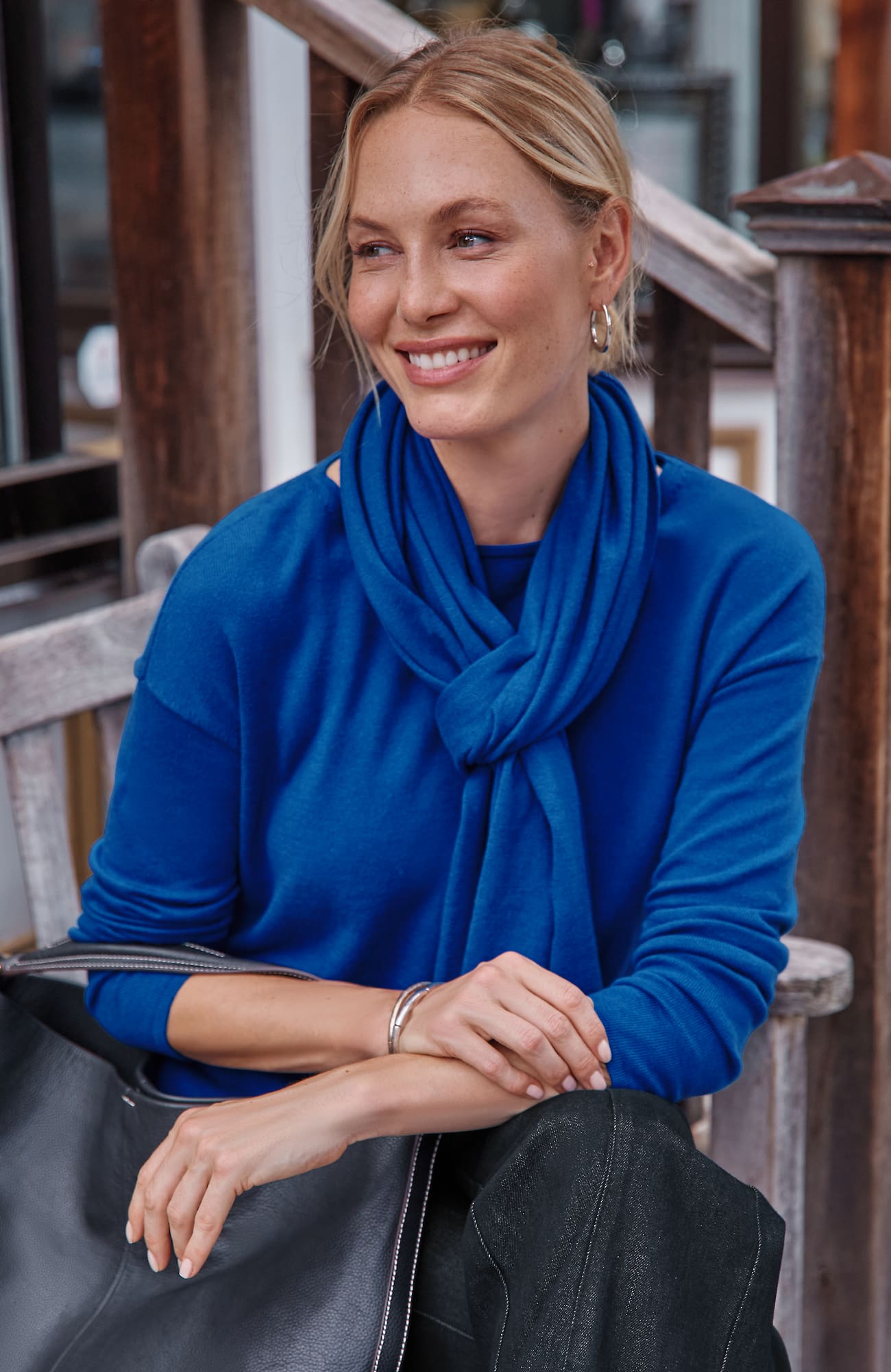 Women's Petite Ava Cotton-Cashmere Sweater (Cobalt Blue) (Size: MP) J. Jill