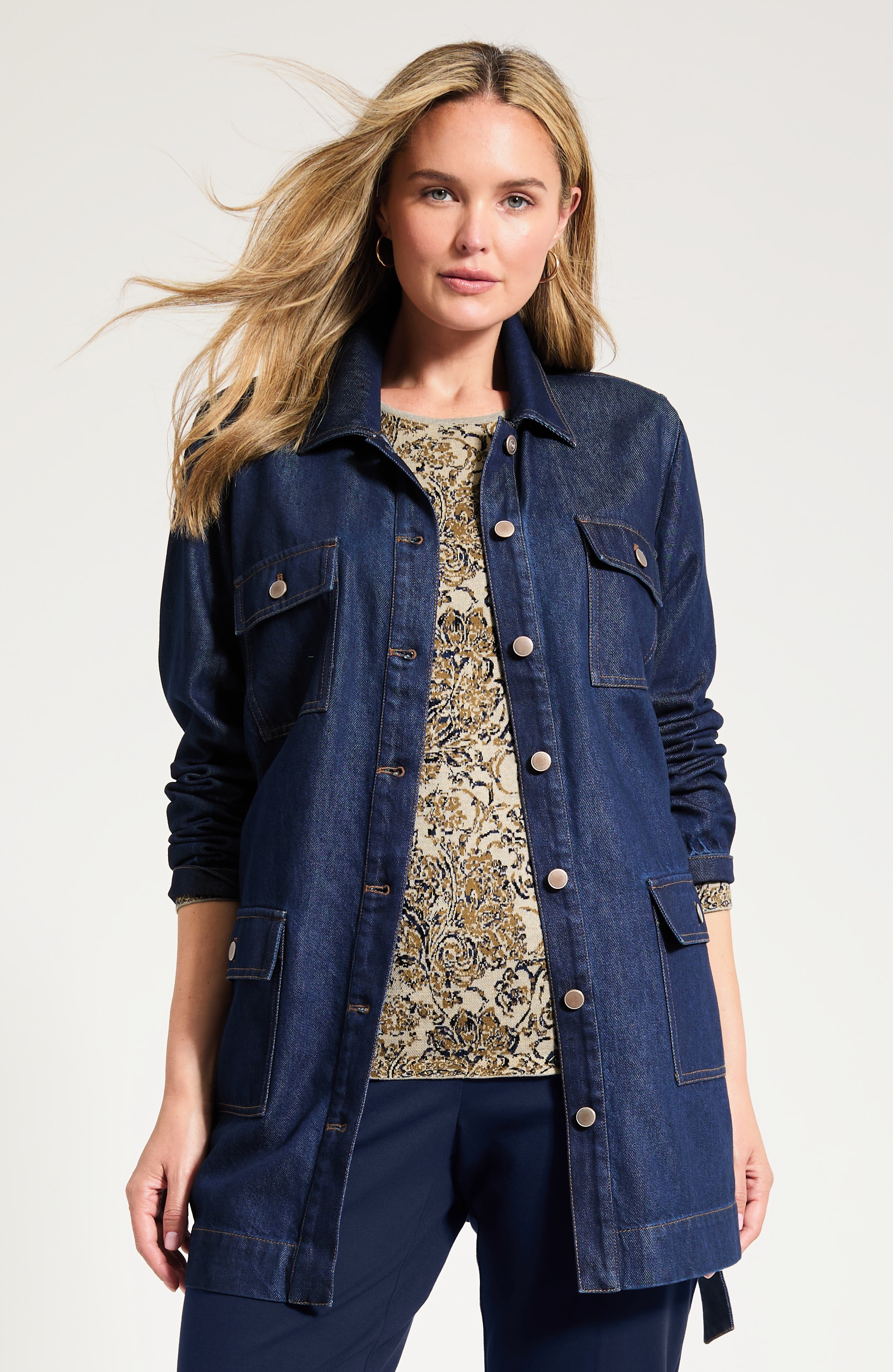 Fine-Floral Jacquard Sweater