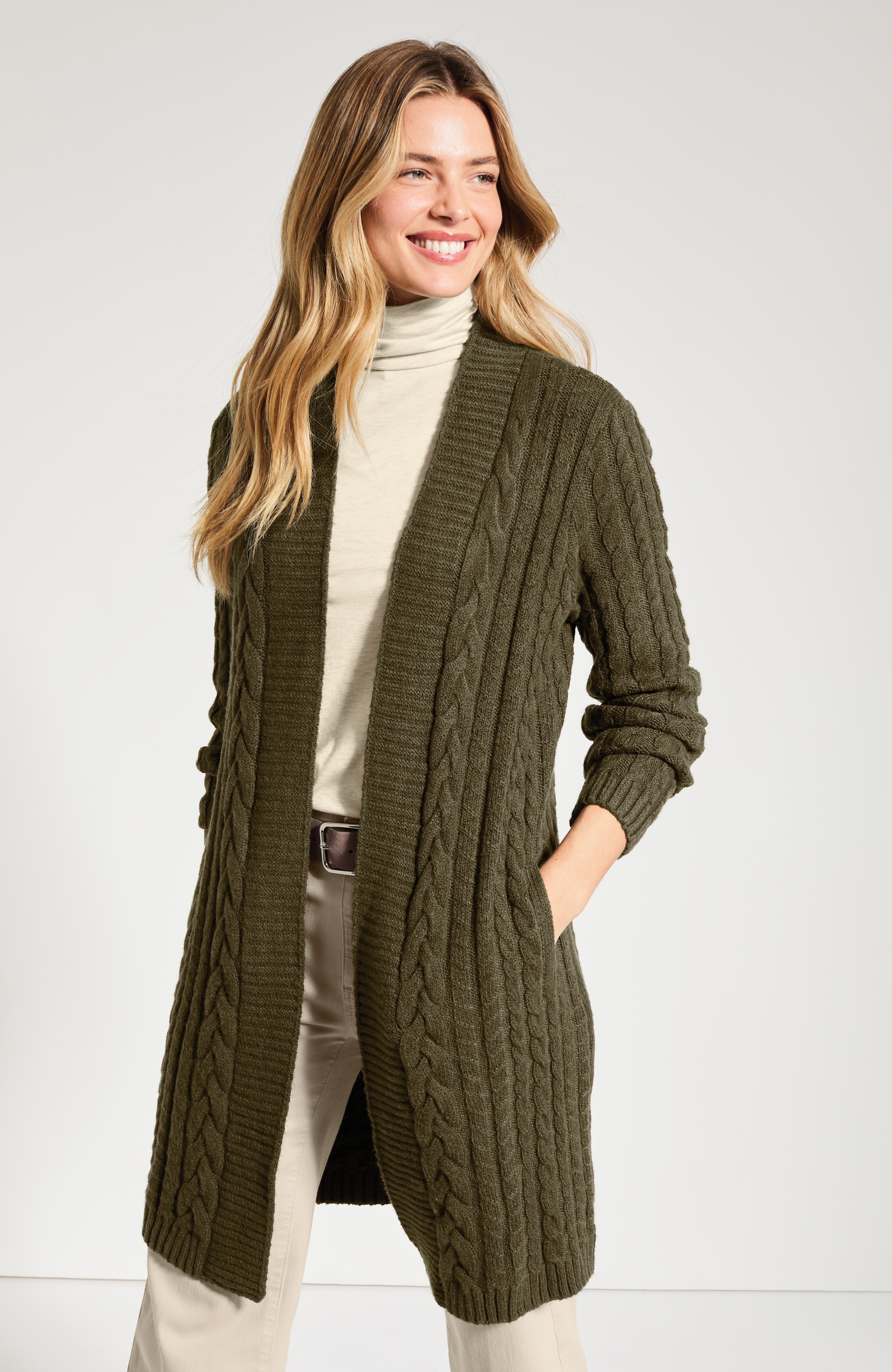 Long Cabled Cardi