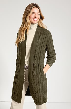 Image for Long Cabled Cardi
