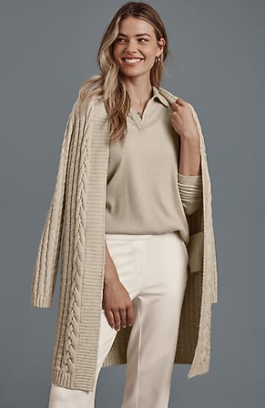 Image for Long Cabled Cardi