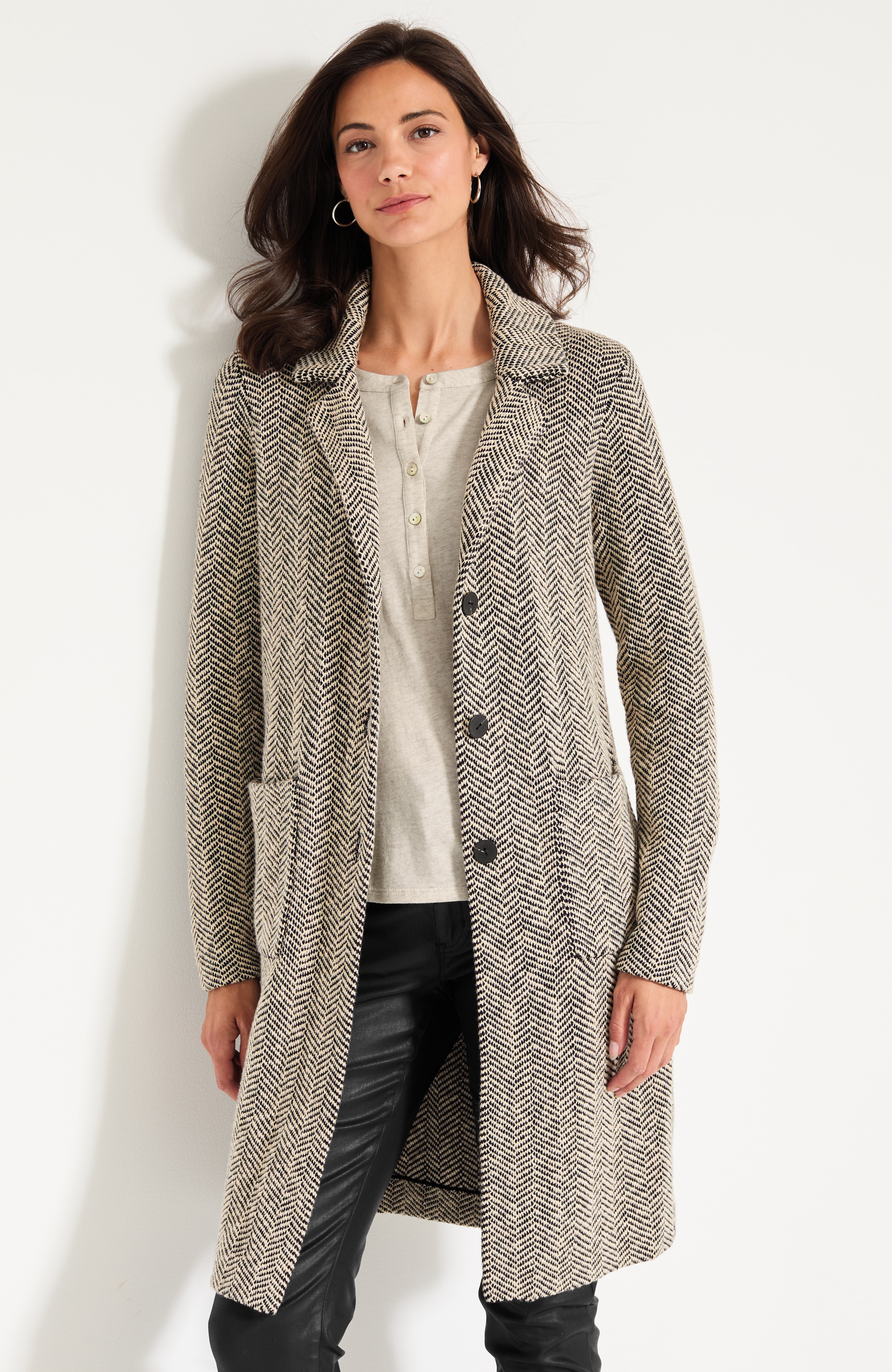 Herringbone Sweater-Jacket | J.Jill