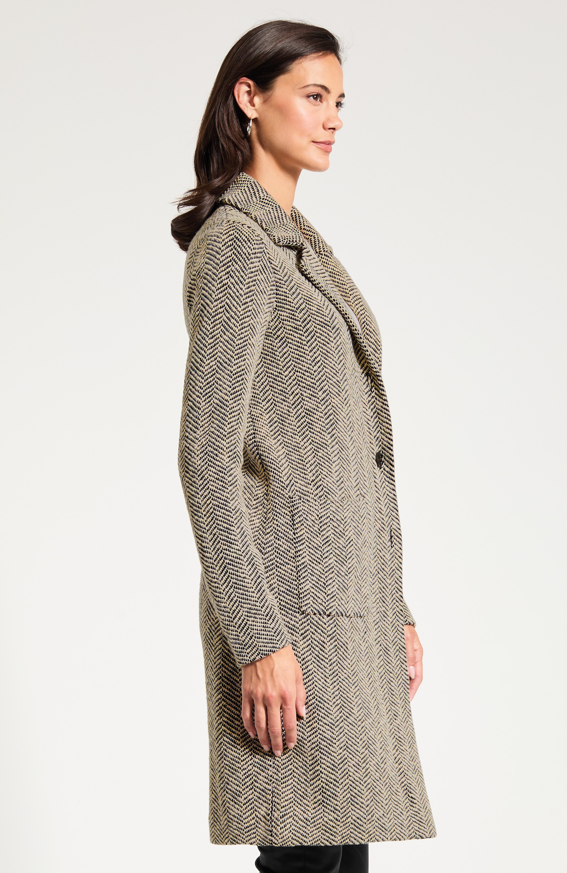 Herringbone Sweater-Jacket