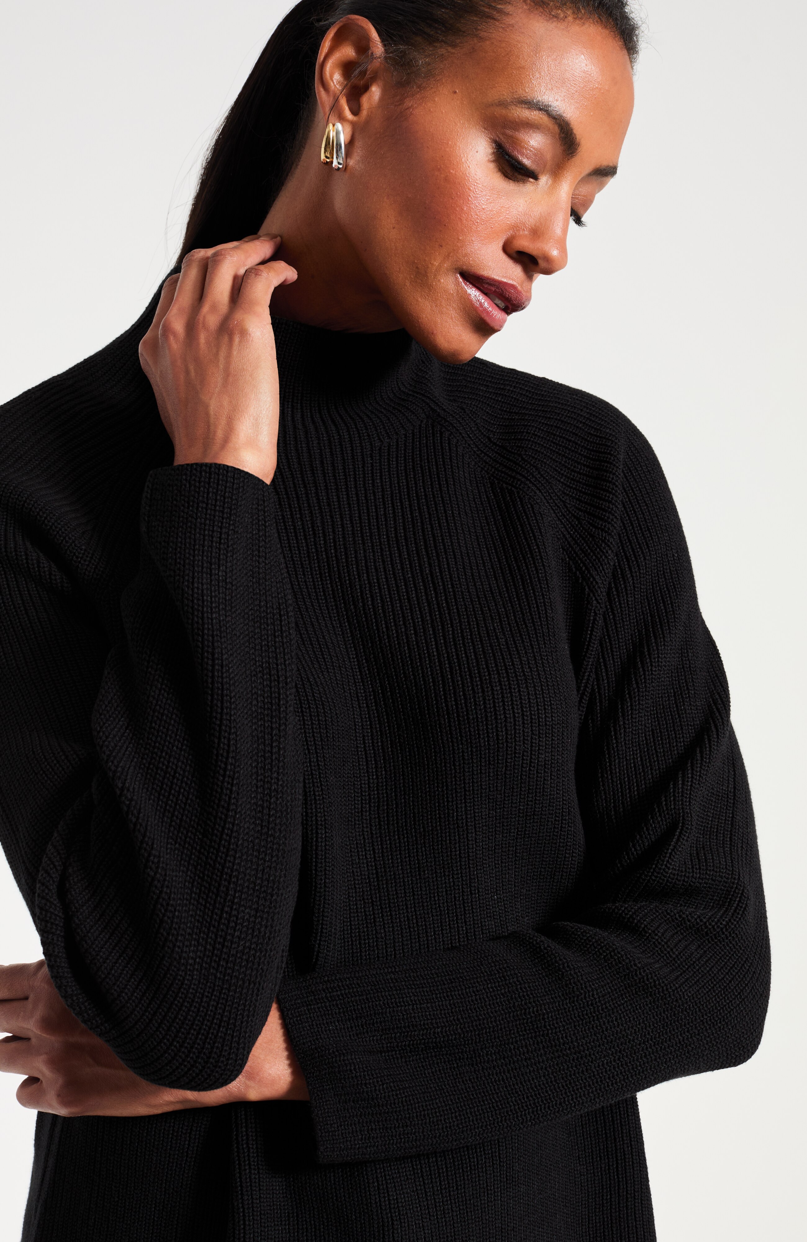 Ribbed Funnel-Neck Sweater | J.Jill
