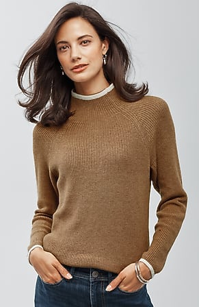 Image for Ribbed Funnel-Neck Sweater