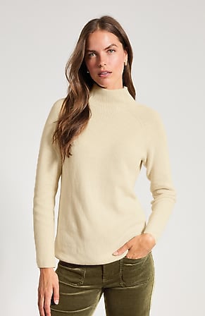 Image for Ribbed Funnel-Neck Sweater