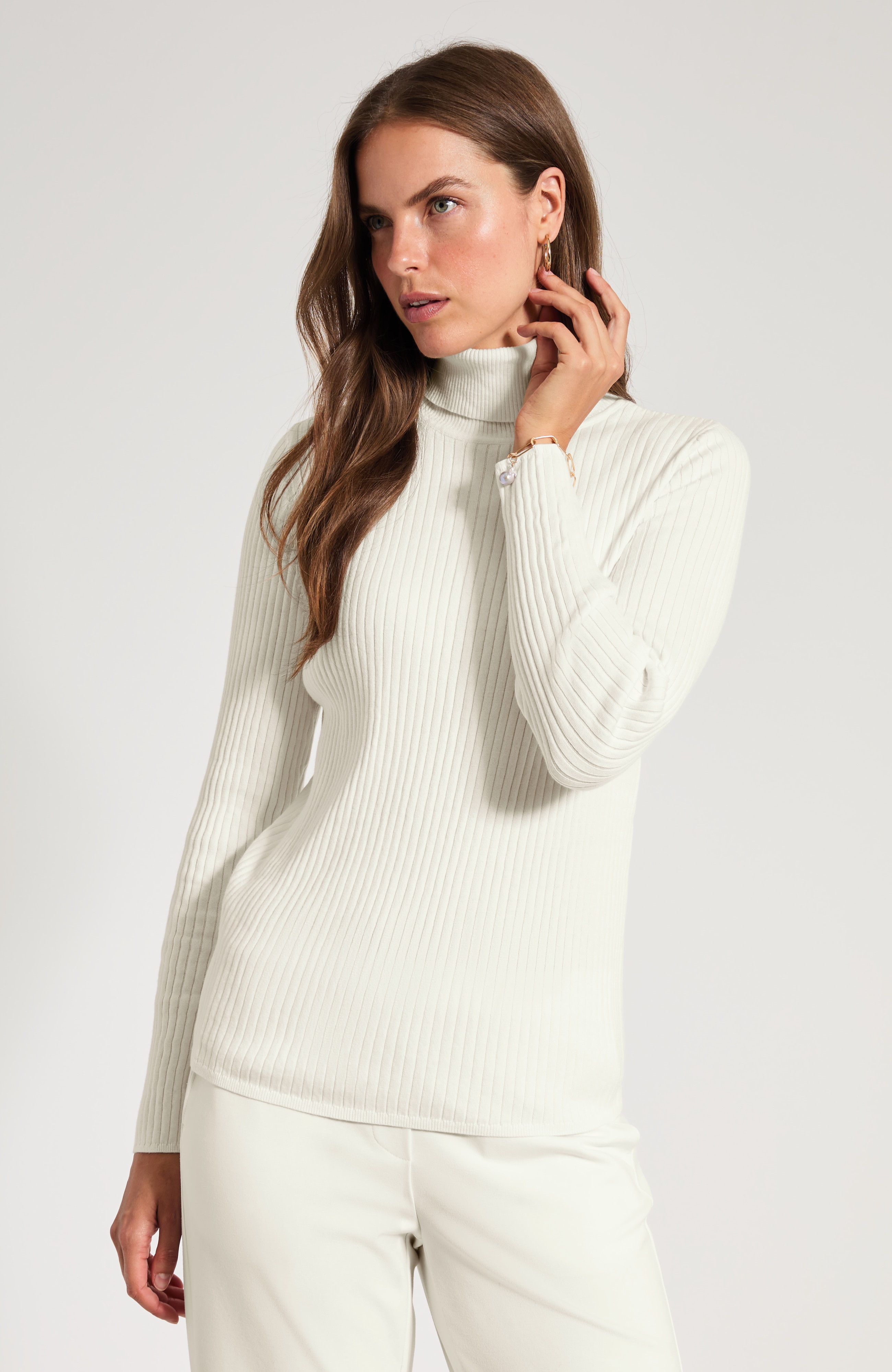Ribbed Turtleneck Sweater