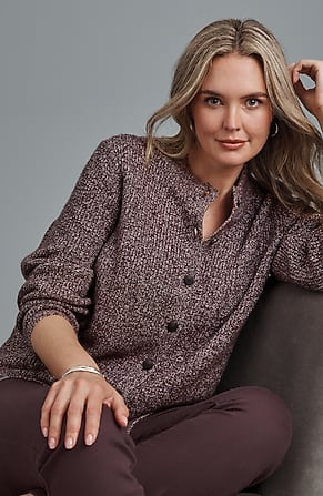 Image for Marled Rib-Texture Cardi